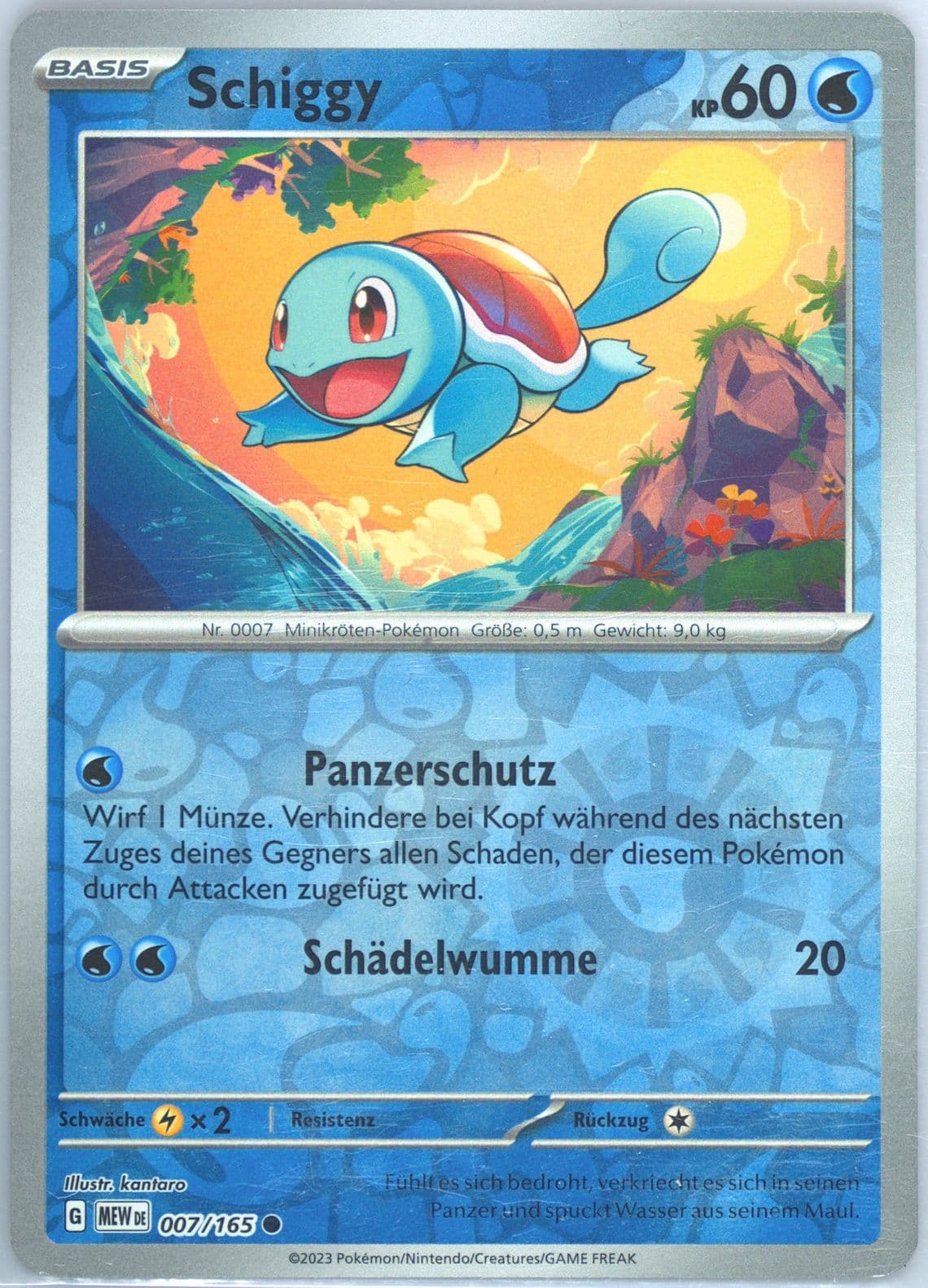 Squirtle Reverse Holo (007) 2023 Pokemon German Mew de-151