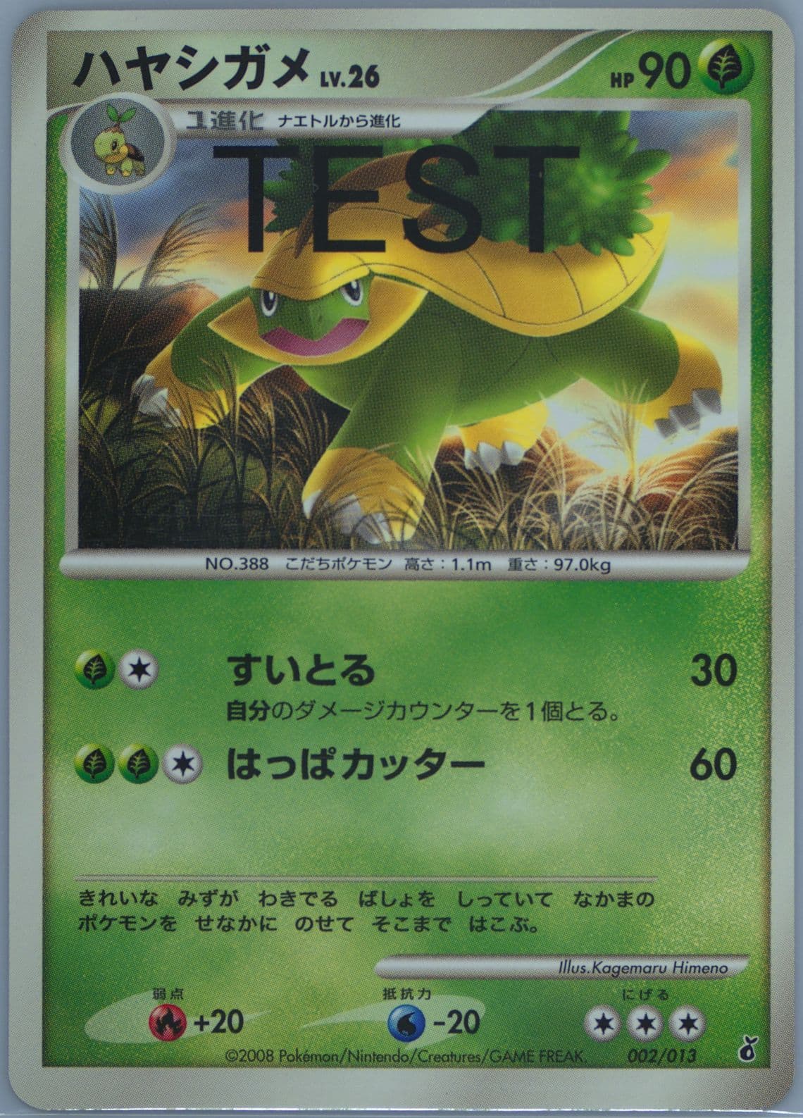 Grotle (002) 2007-2008 Pokemon Japanese Dppt Test Proof