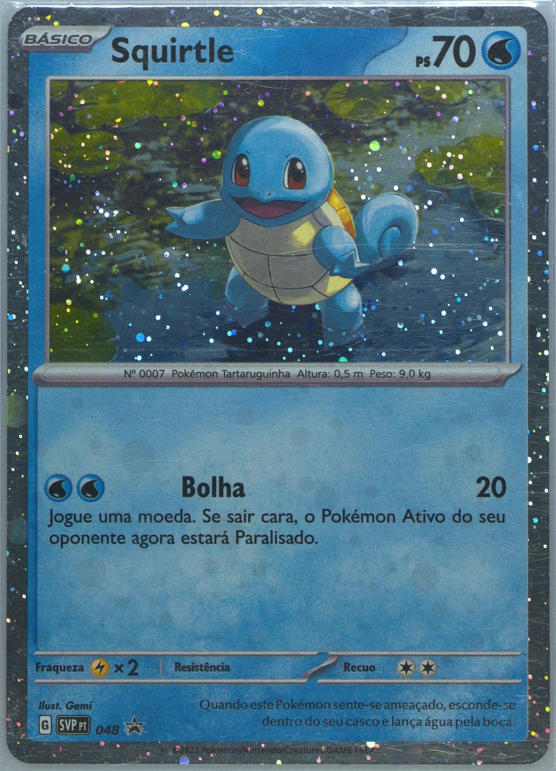 Squirtle 151 Three Pack Blister (048) 2023 Pokemon Portuguese Svp PT-SV Black Star Promo