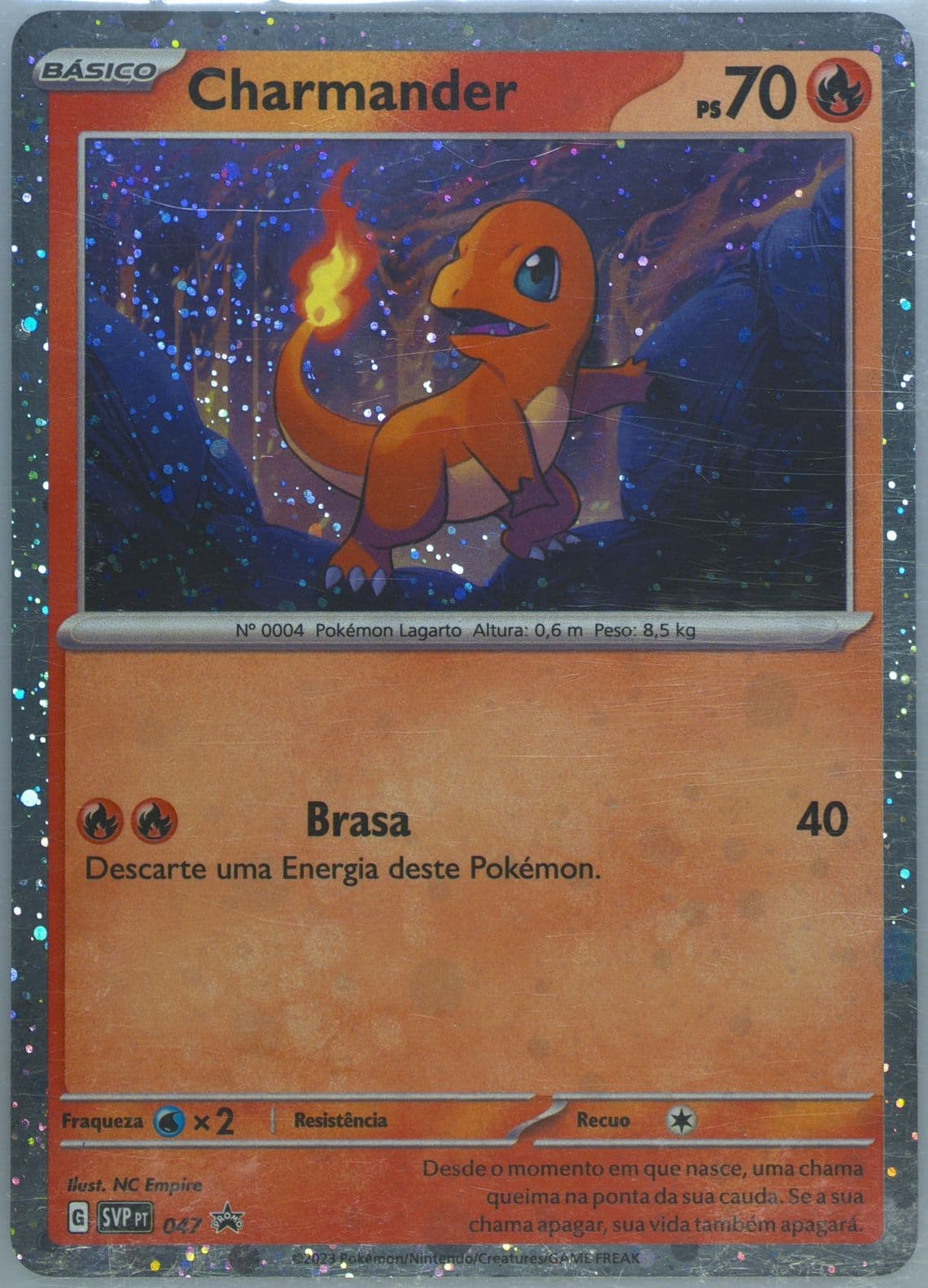 Charmander 151 Three Pack Blister (047) 2023 Pokemon Portuguese Svp PT-SV Black Star Promo