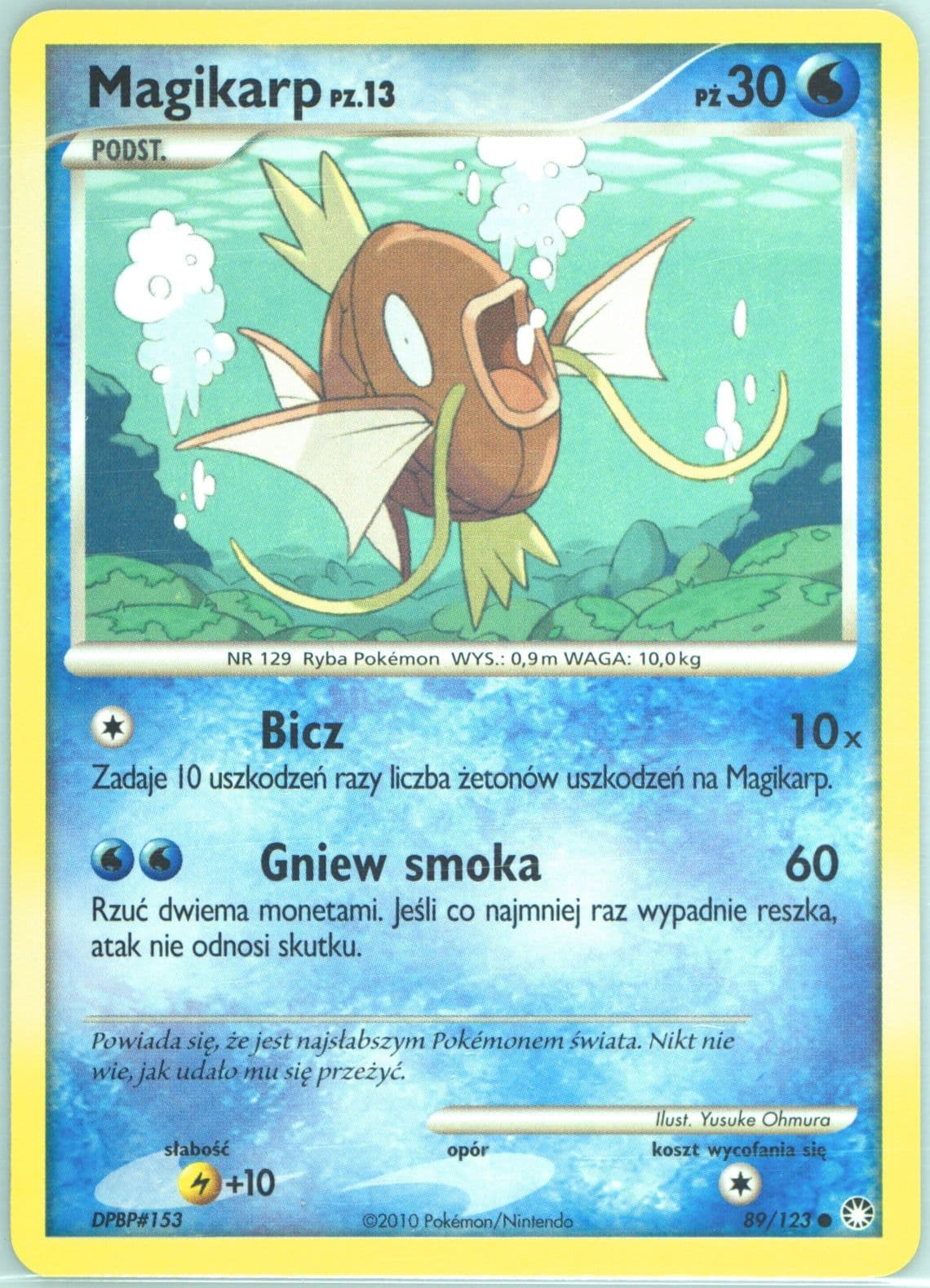 Magikarp (89) 2012 Pokemon Polish Diamond & Pearl Mysterious Treasures