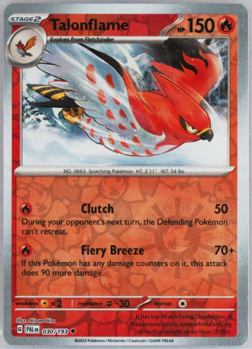 Talonflame Reverse Holo (030) 2023 Pokemon Pal EN-Paldea Evolved