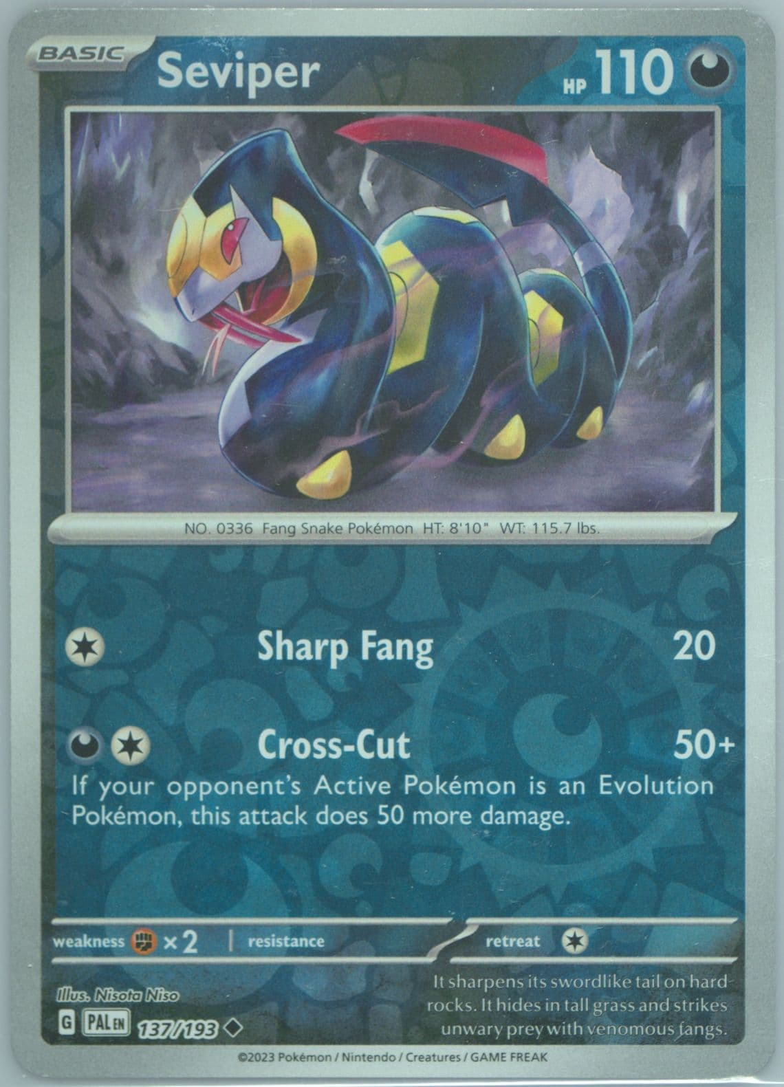 Seviper Reverse Holo (137) 2023 Pokemon Pal EN-Paldea Evolved