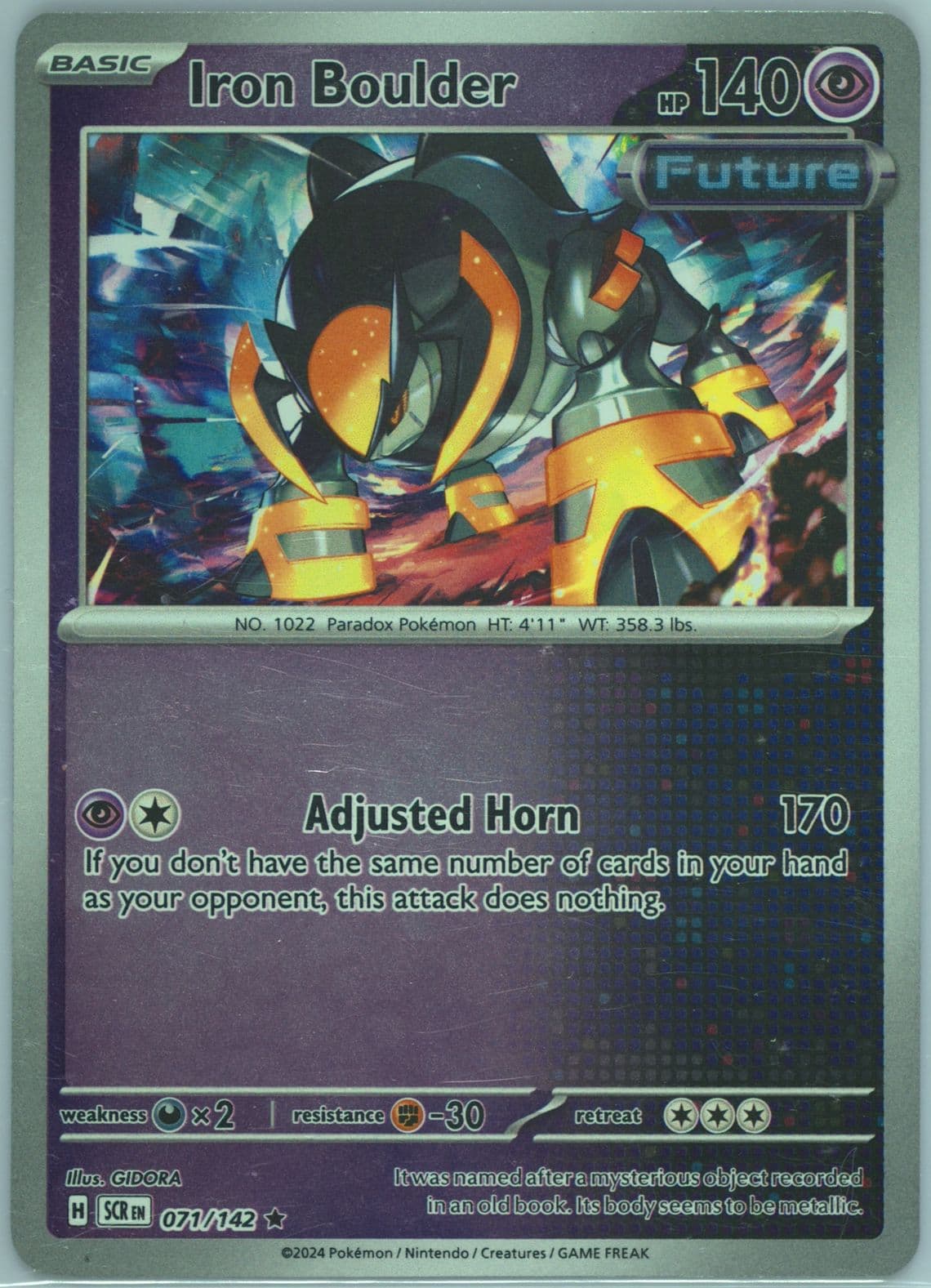 Iron Boulder Reverse Holo (071) 2024 Pokemon Scr EN-Stellar Crown