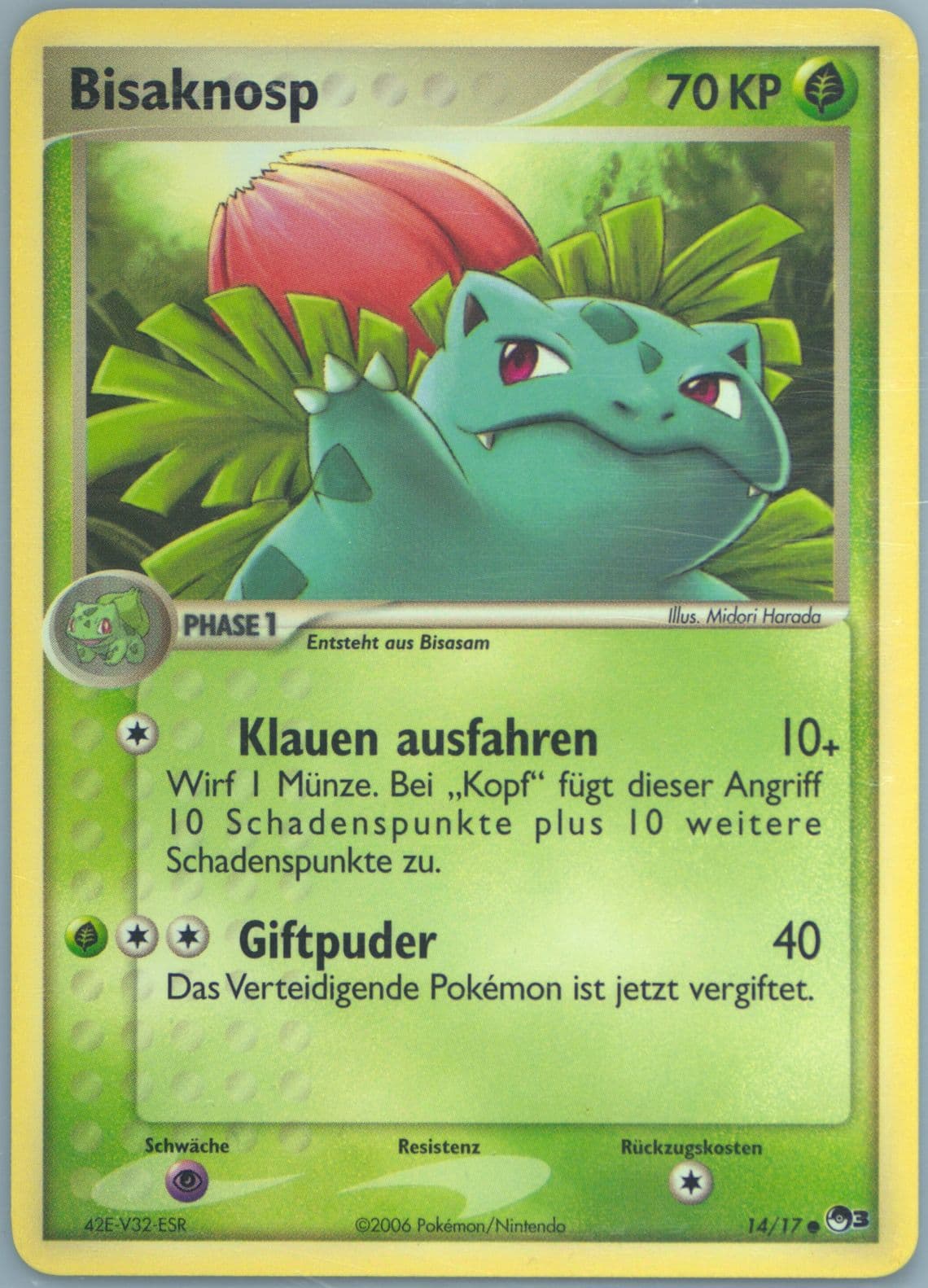Bisaknosp German (14) 2006 Pokemon Pop Series 3