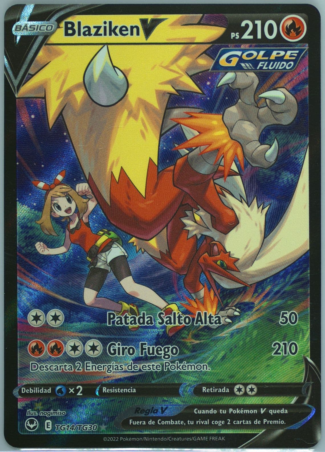Full Art/Blaziken V Spanish (TG14) 2022 Pokemon Sword & Shield Silver Tempest