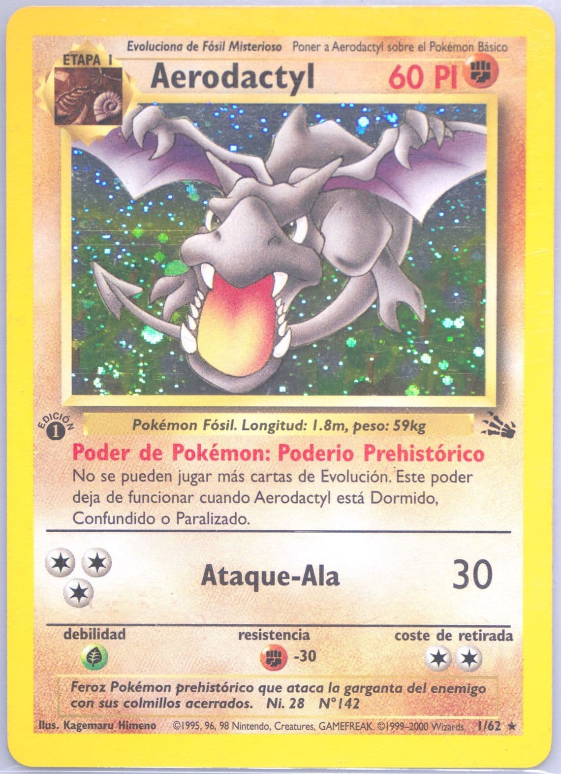 Aerodactyl 1st Edition (16) 2000 Pokemon Spanish Fossil