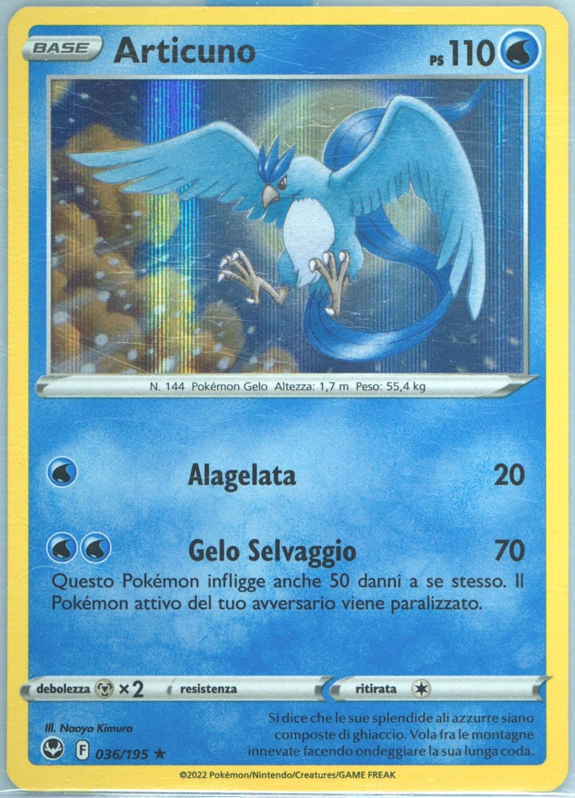 Articuno-Holo Italian (036) 2022 Pokemon Sword & Shield Silver Tempest