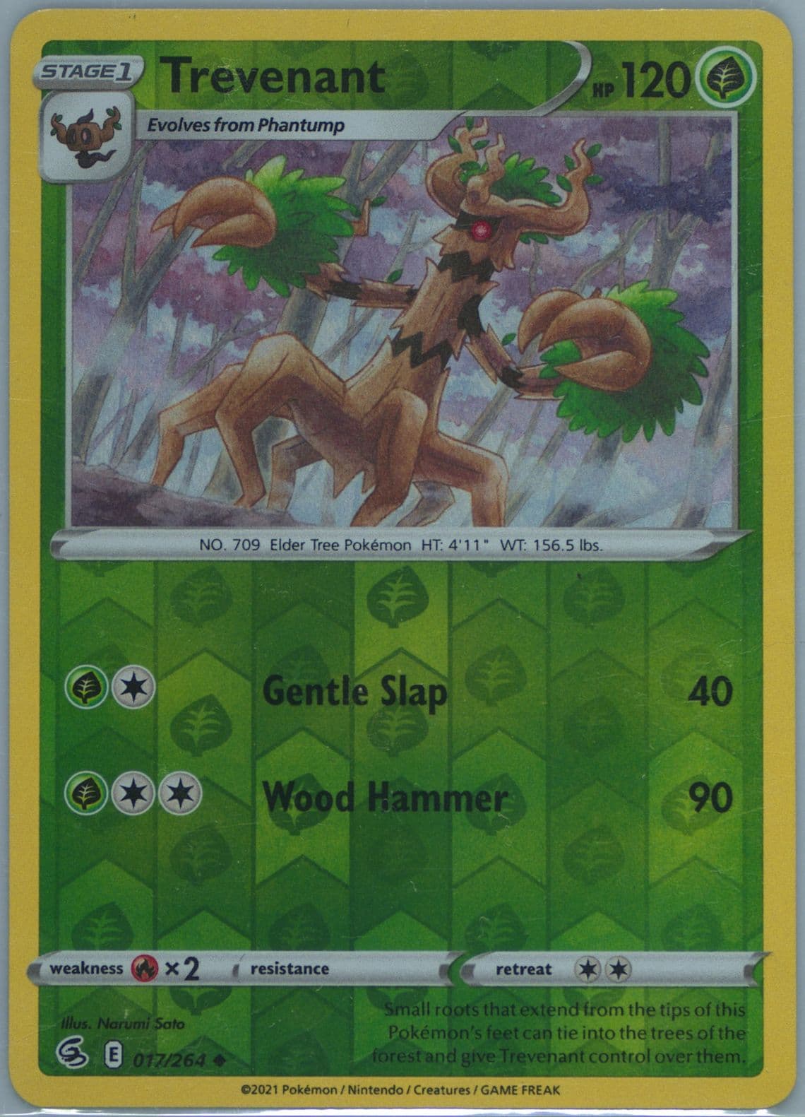 Trevenant-Reverse Foil (017) 2021 Pokemon Sword & Shield Fusion Strike