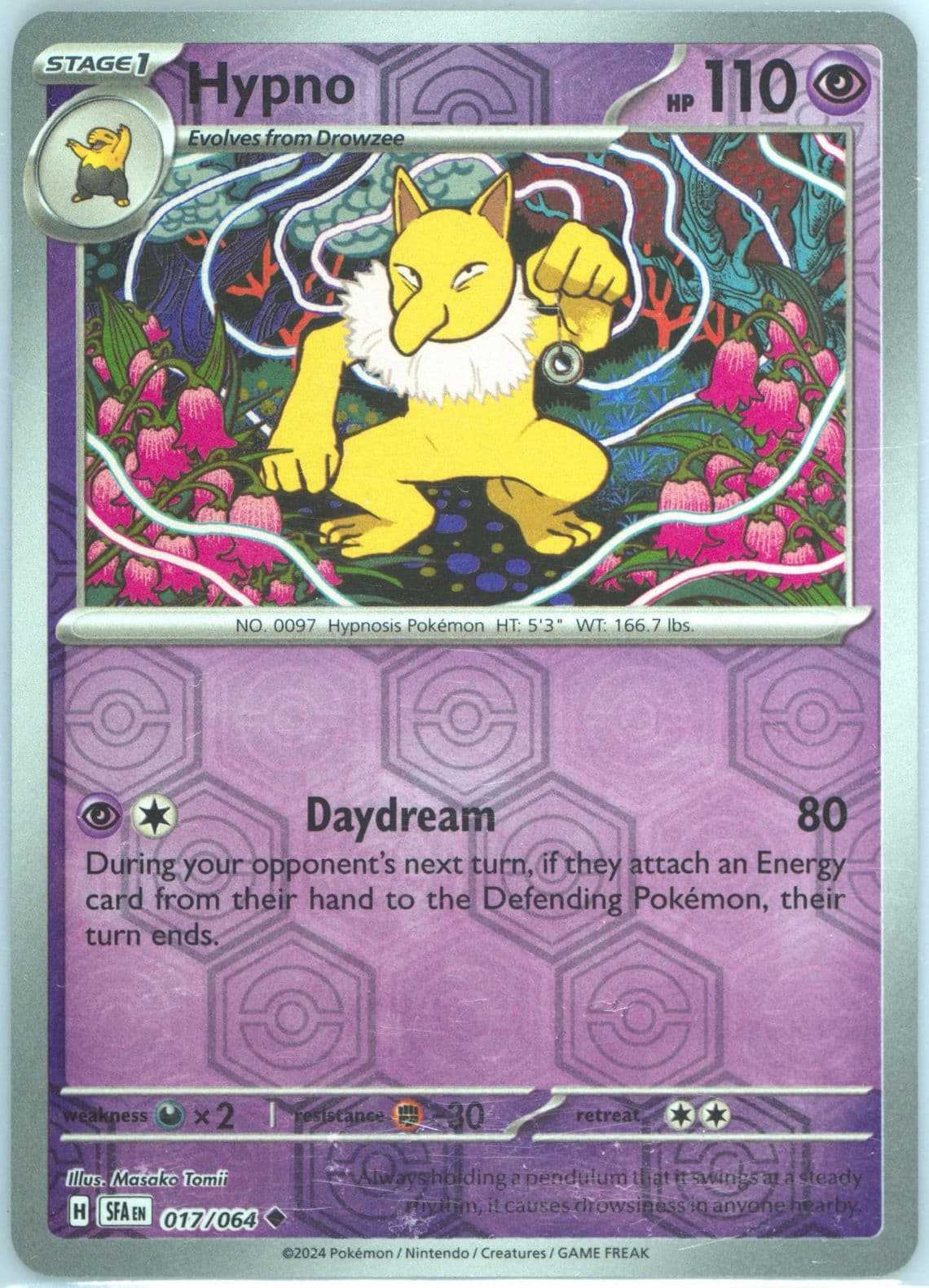 Hypno Reverse Holo (017) 2024 Pokemon Sfa EN-Shrouded Fable