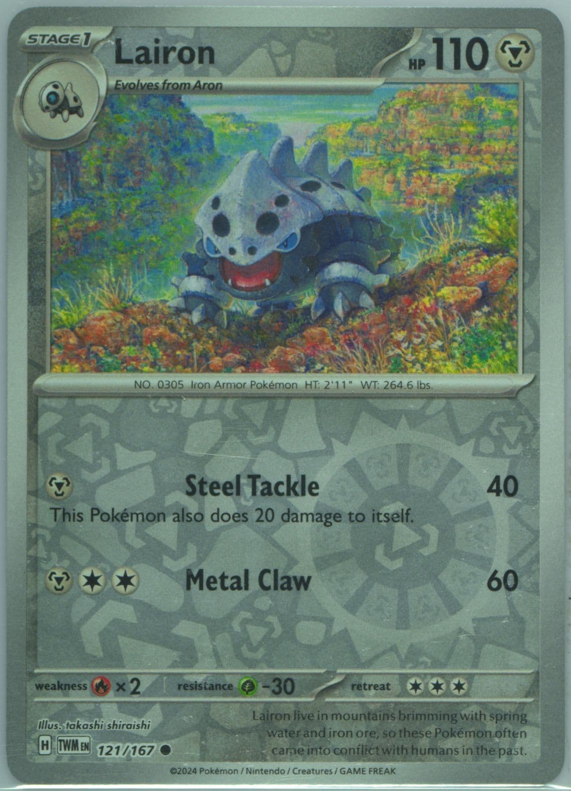 Lairon Reverse Holo (121) 2024 Pokemon Twm EN-Twilight Masquerade