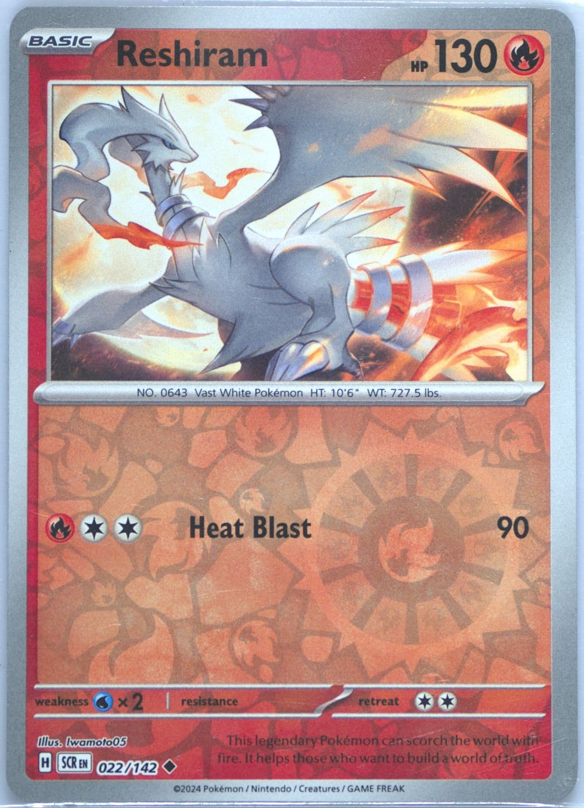Reshiram Reverse Holo (022) 2024 Pokemon Scr EN-Stellar Crown
