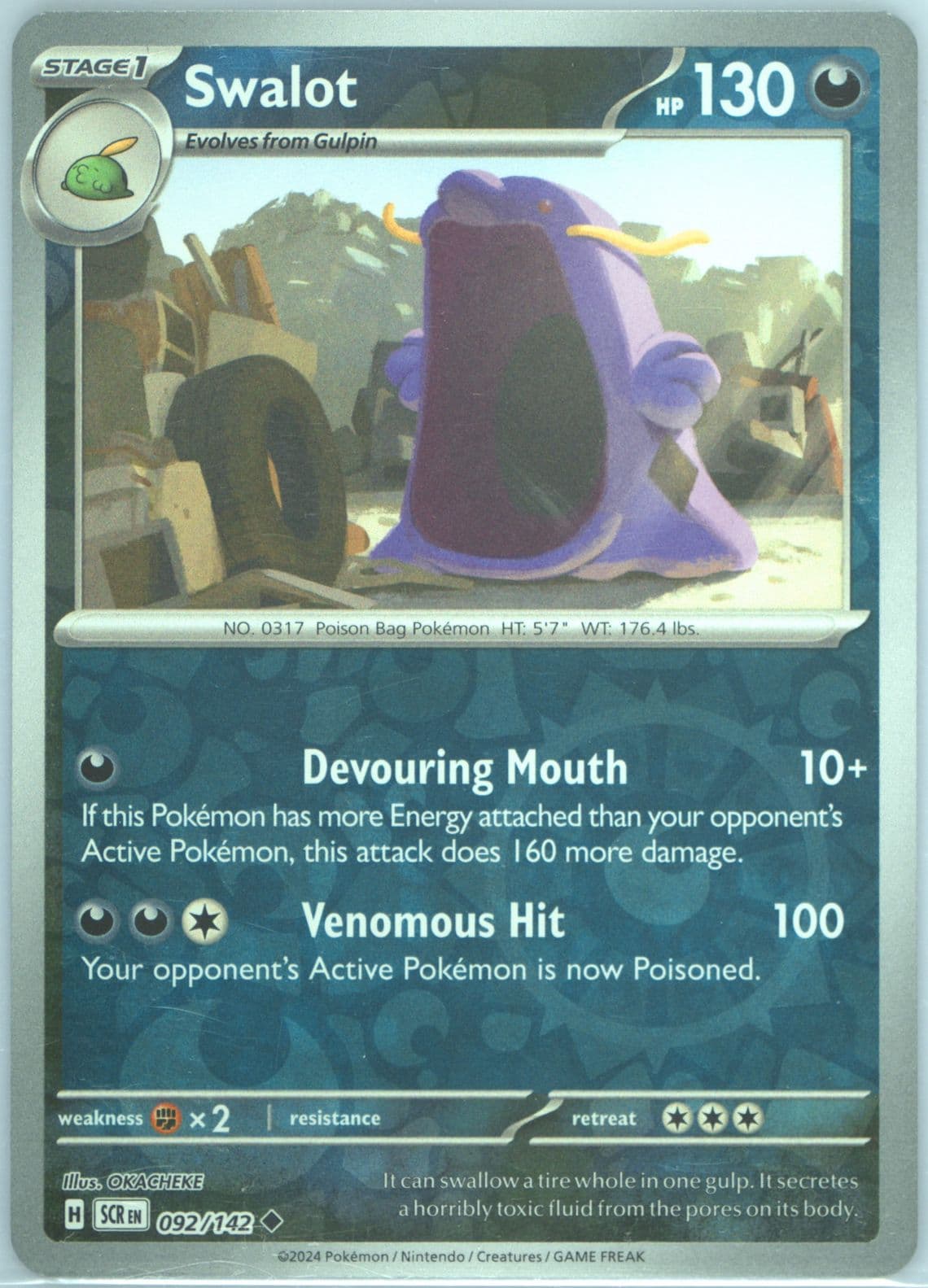 Swalot Reverse Holo (092) 2024 Pokemon Scr EN-Stellar Crown