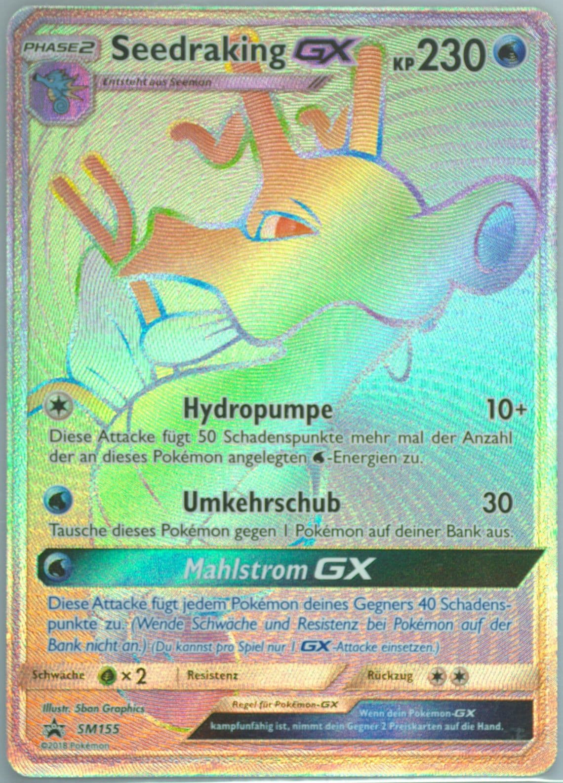 Full Art/Seedraking GX Dragon Majesty Super-Premium Collection-German (SM155) 2018 Pokemon SM Black Star Promo