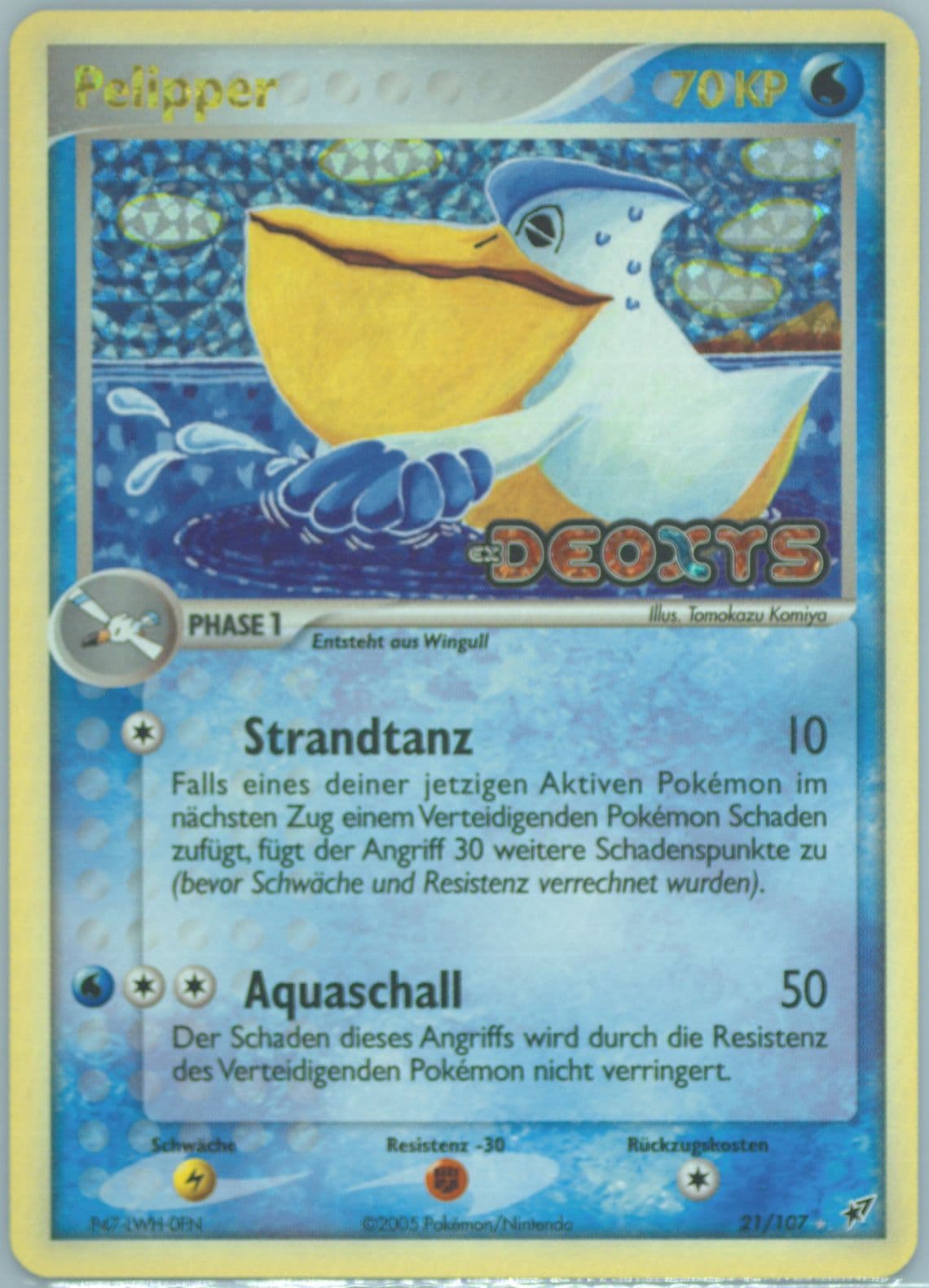 Pelipper-Reverse Foil German (21) 2005 Pokemon EX Deoxys