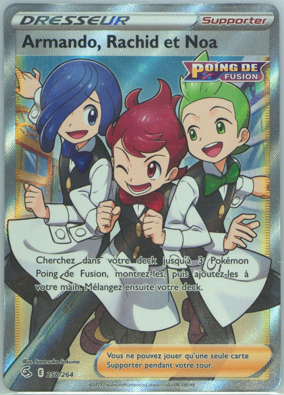 Full Art/Armando, Rachid ET Noa French (258) 2021 Pokemon Sword & Shield Fusion Strike