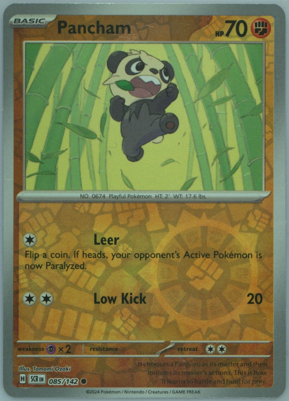 Pancham Reverse Holo (085) 2024 Pokemon Scr EN-Stellar Crown