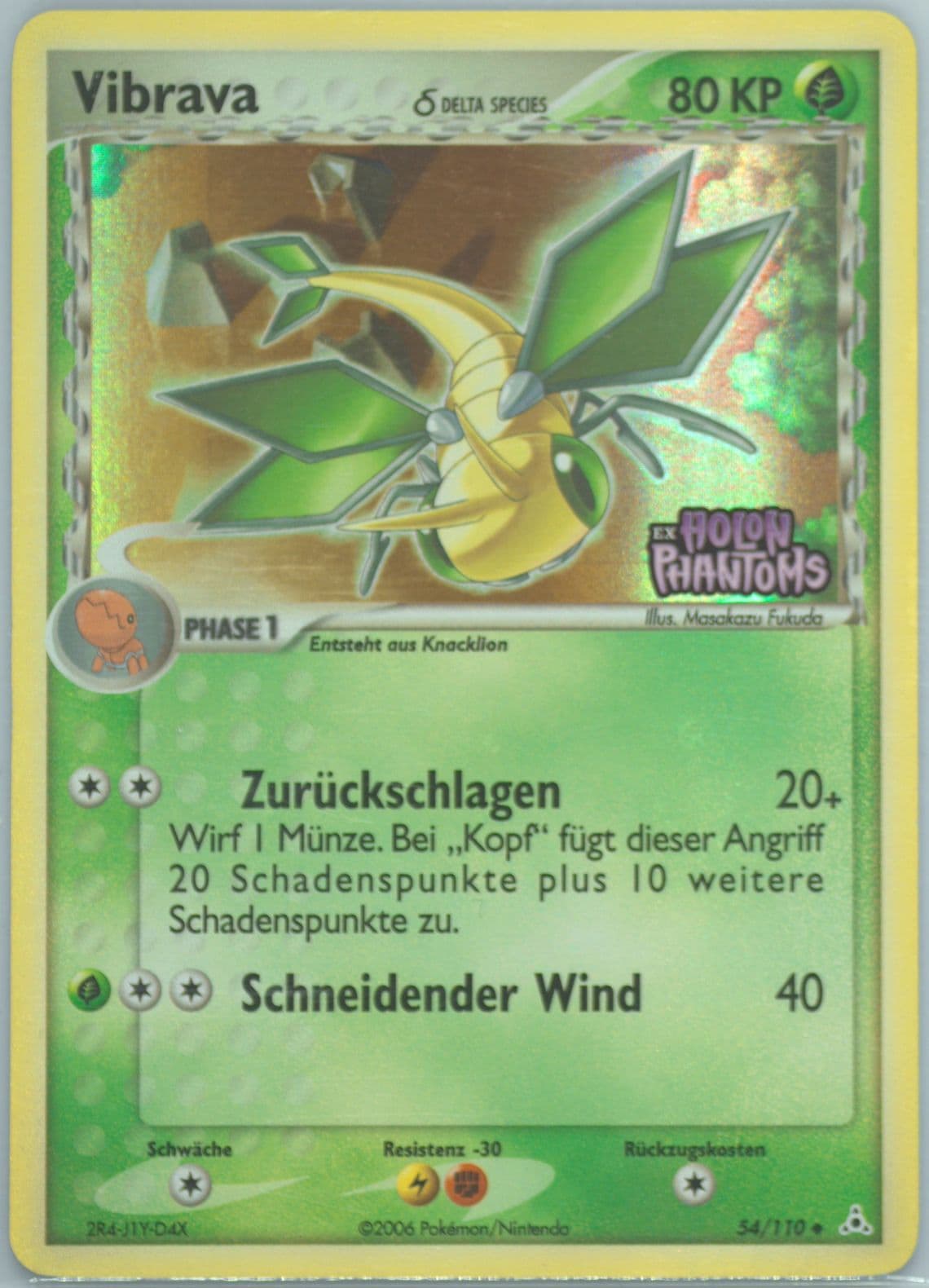 Vibrava-Reverse Foil German (54) 2006 Pokemon EX Holon Phantoms