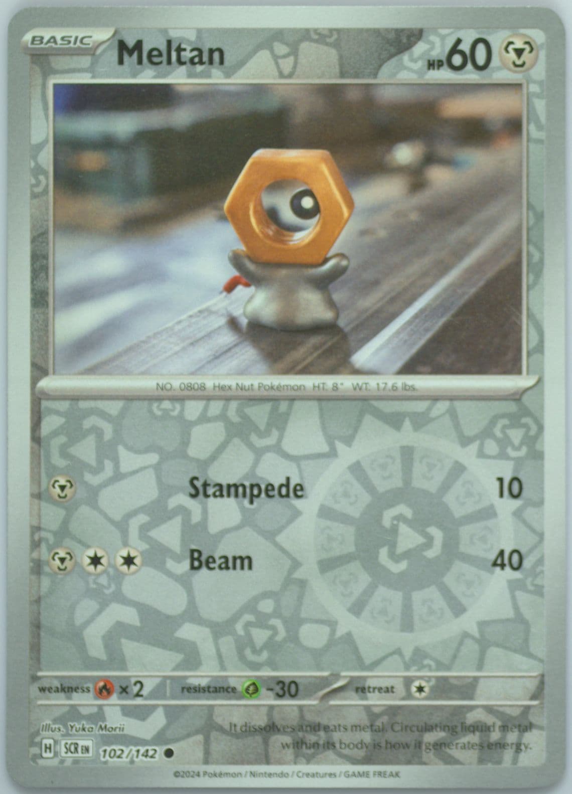 Meltan Reverse Holo (102) 2024 Pokemon Scr EN-Stellar Crown