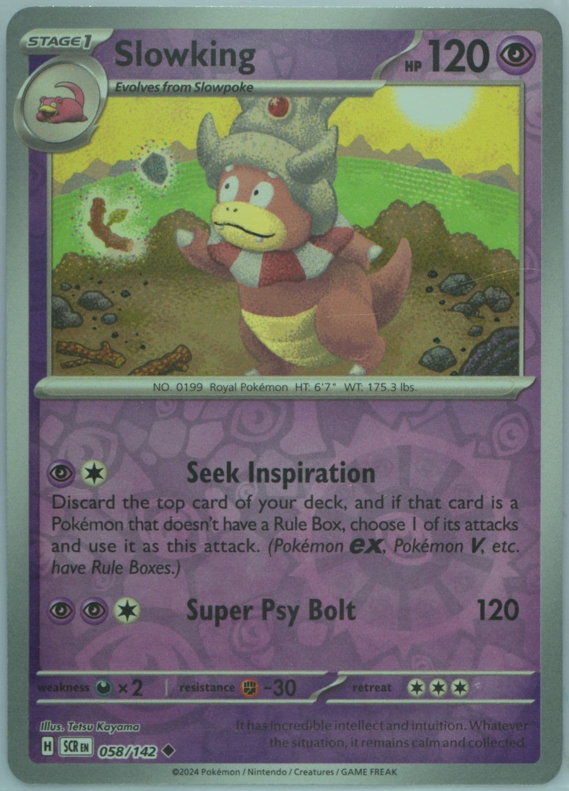 Slowking Reverse Holo (058) 2024 Pokemon Scr EN-Stellar Crown