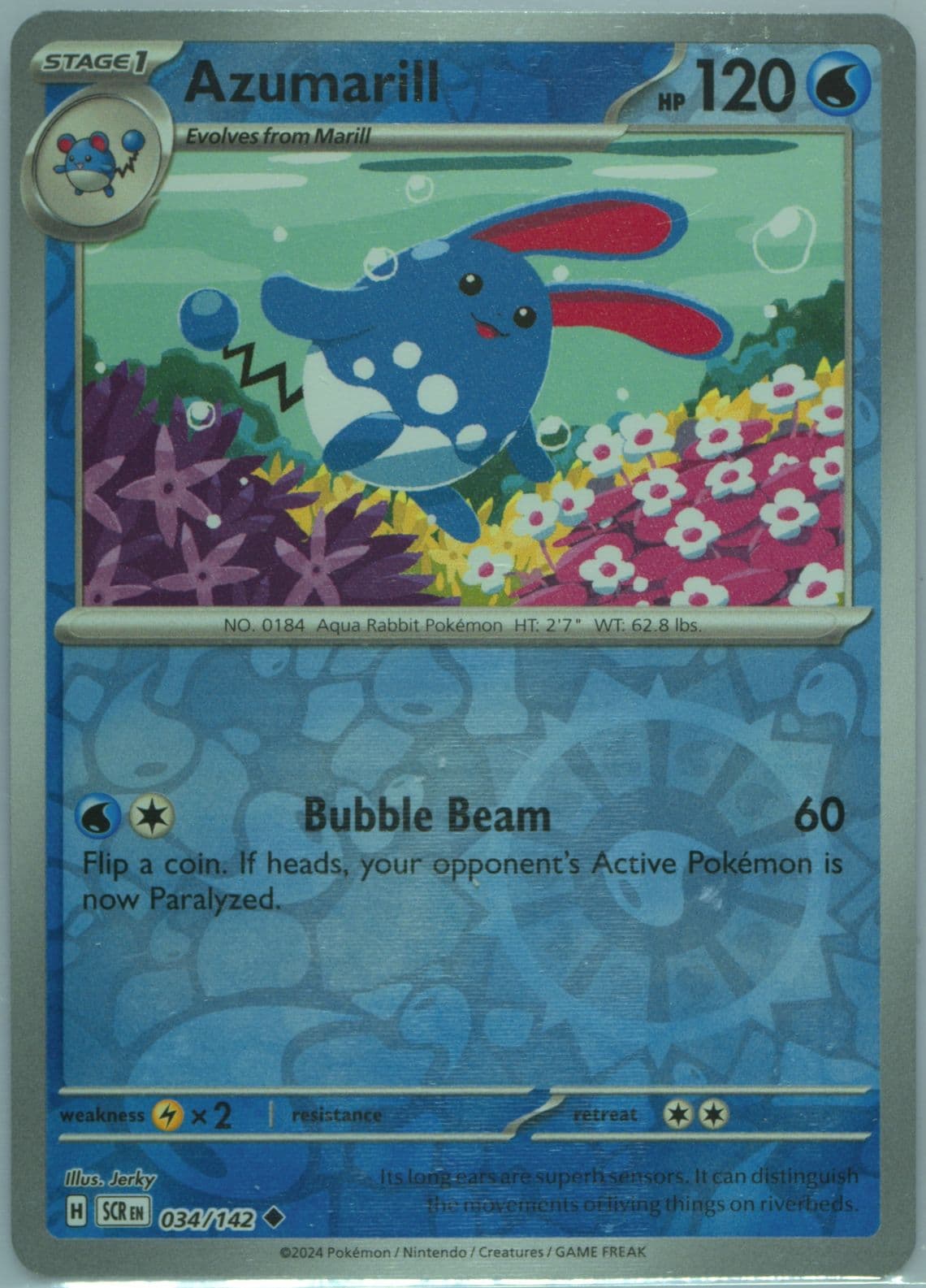 Azumarill Reverse Holo (034) 2024 Pokemon Scr EN-Stellar Crown