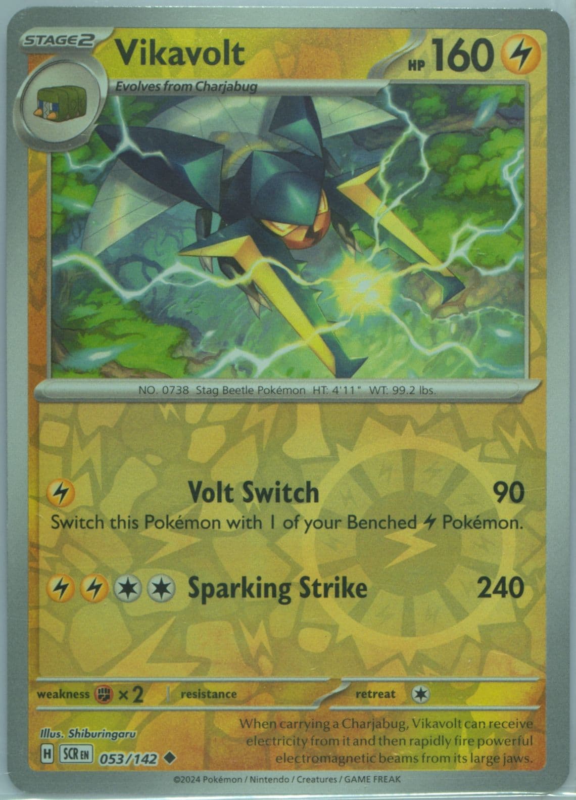 Vikavolt Reverse Holo (053) 2024 Pokemon Scr EN-Stellar Crown