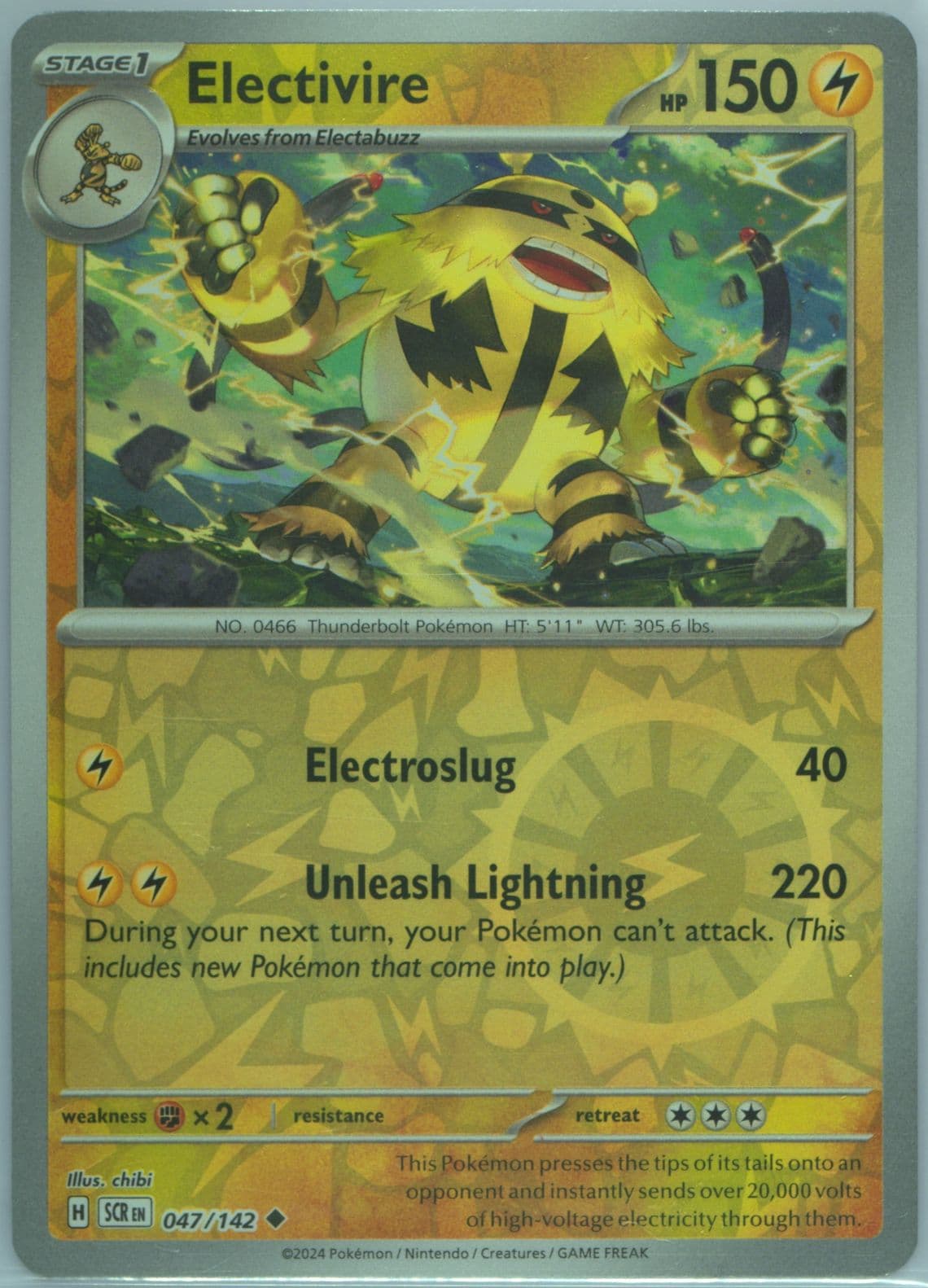 Electivire Reverse Holo (047) 2024 Pokemon Scr EN-Stellar Crown