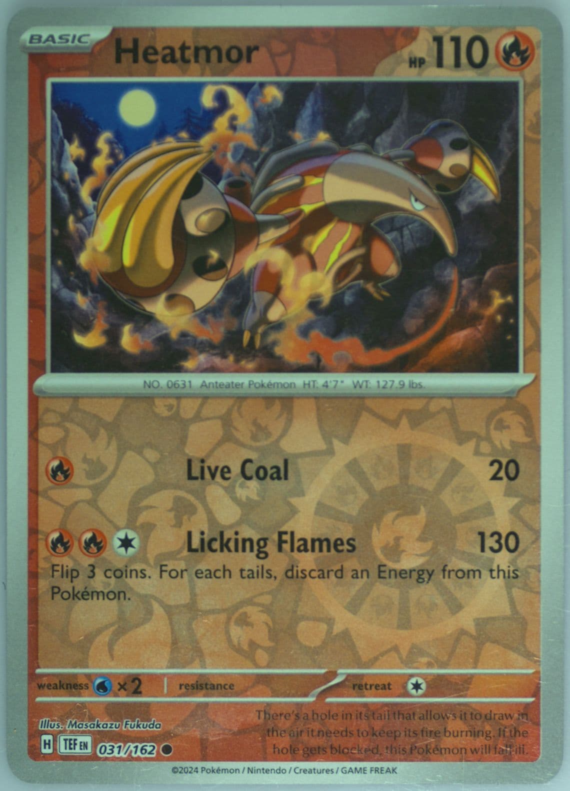 Heatmor Reverse Holo (031) 2024 Pokemon Tef EN-Temporal Forces