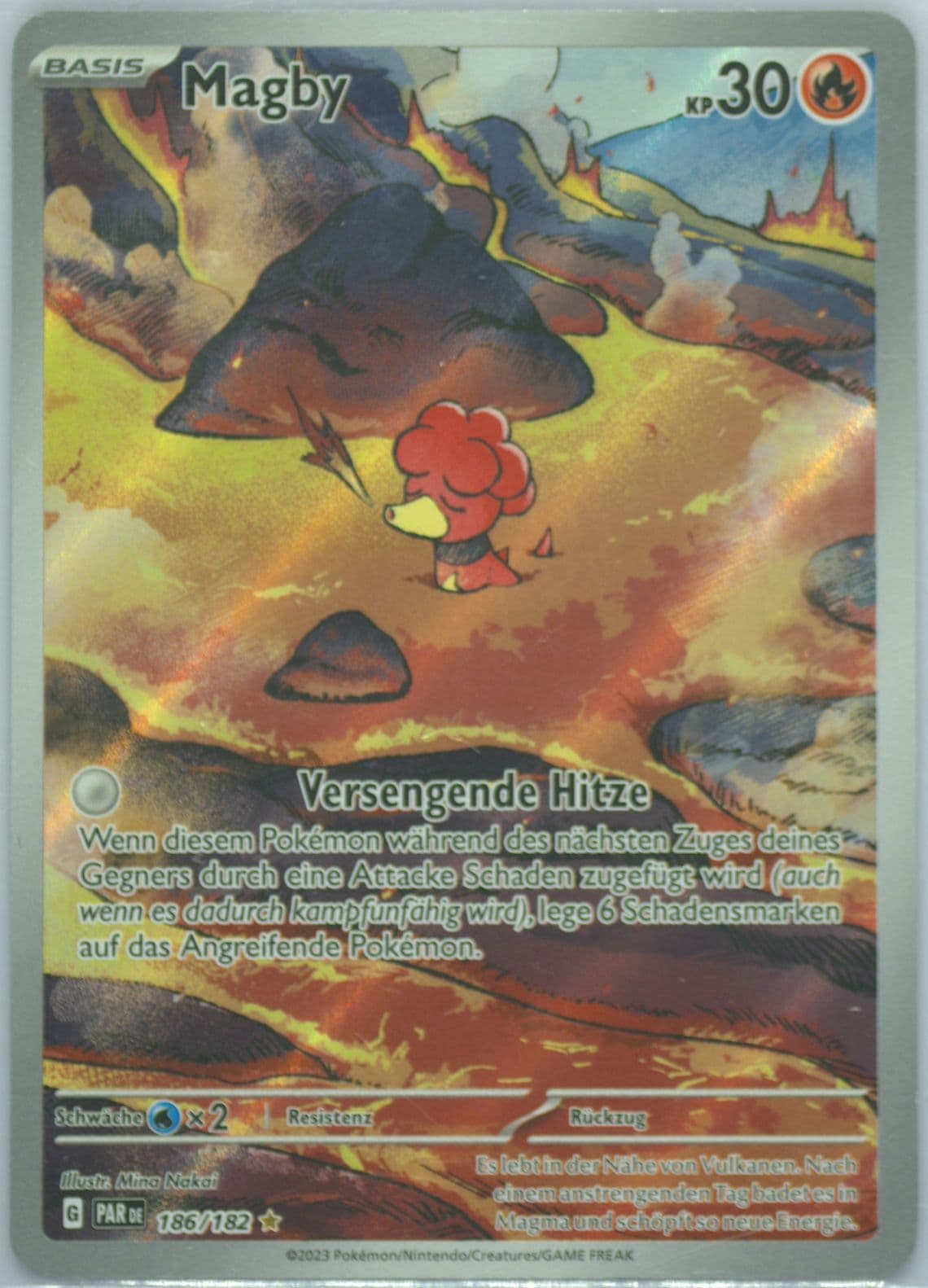 Magby Illustration Rare (186) 2023 Pokemon German Par de-Paradox Rift
