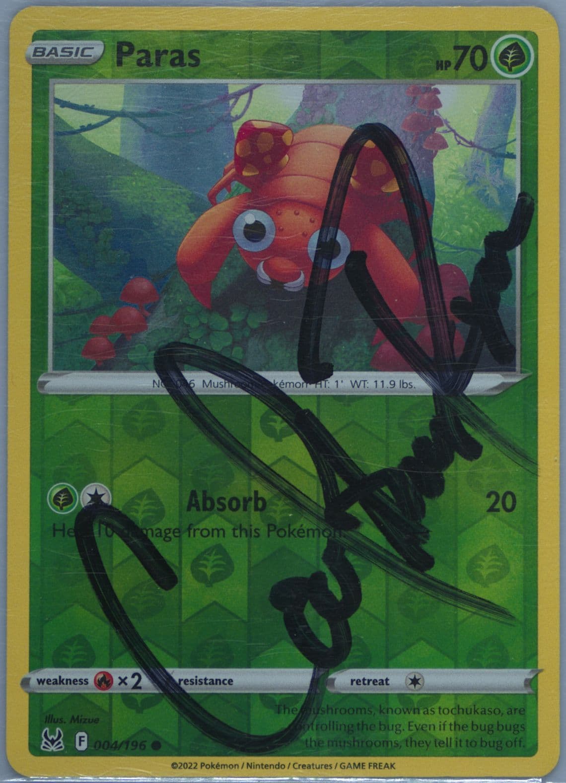 Paras-Reverse Foil (004) 2022 Pokemon Sword & Shield Lost Origin