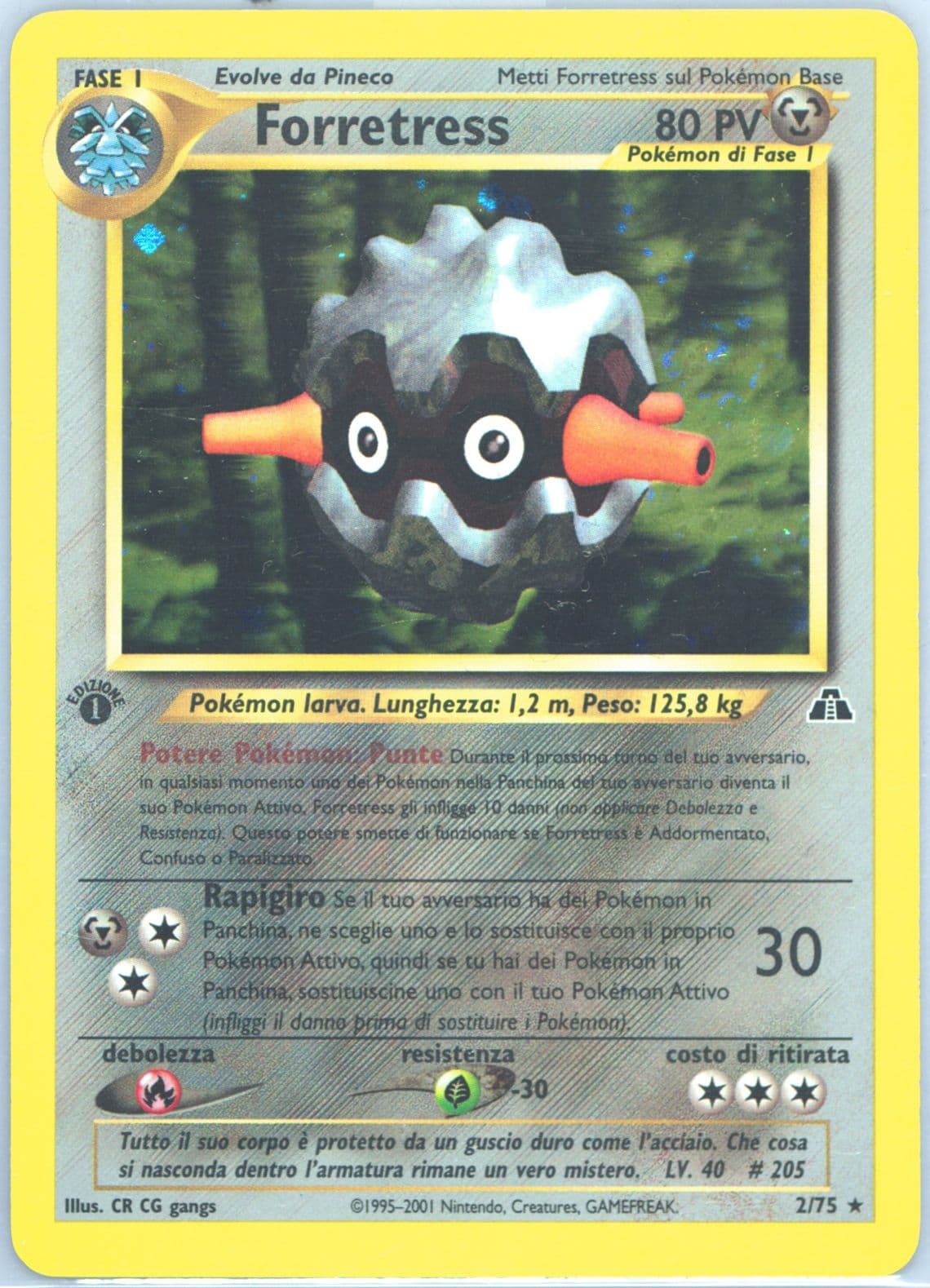 Forretress-Holo Italian-1st Edition (2) 2001 Pokemon Neo Discovery