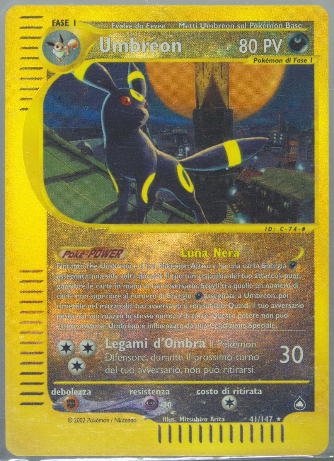 Umbreon-Reverse Foil Italian (41) 2003 Pokemon Aquapolis