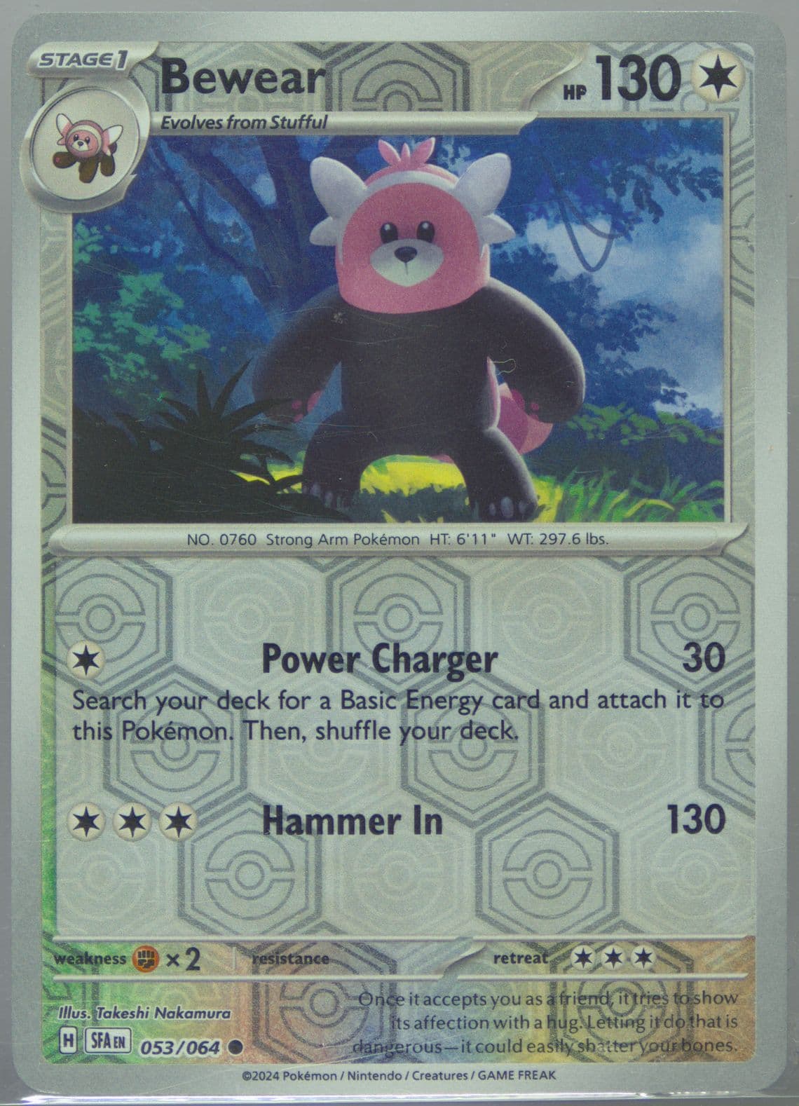 Bewear Reverse Holo (053) 2024 Pokemon Sfa EN-Shrouded Fable