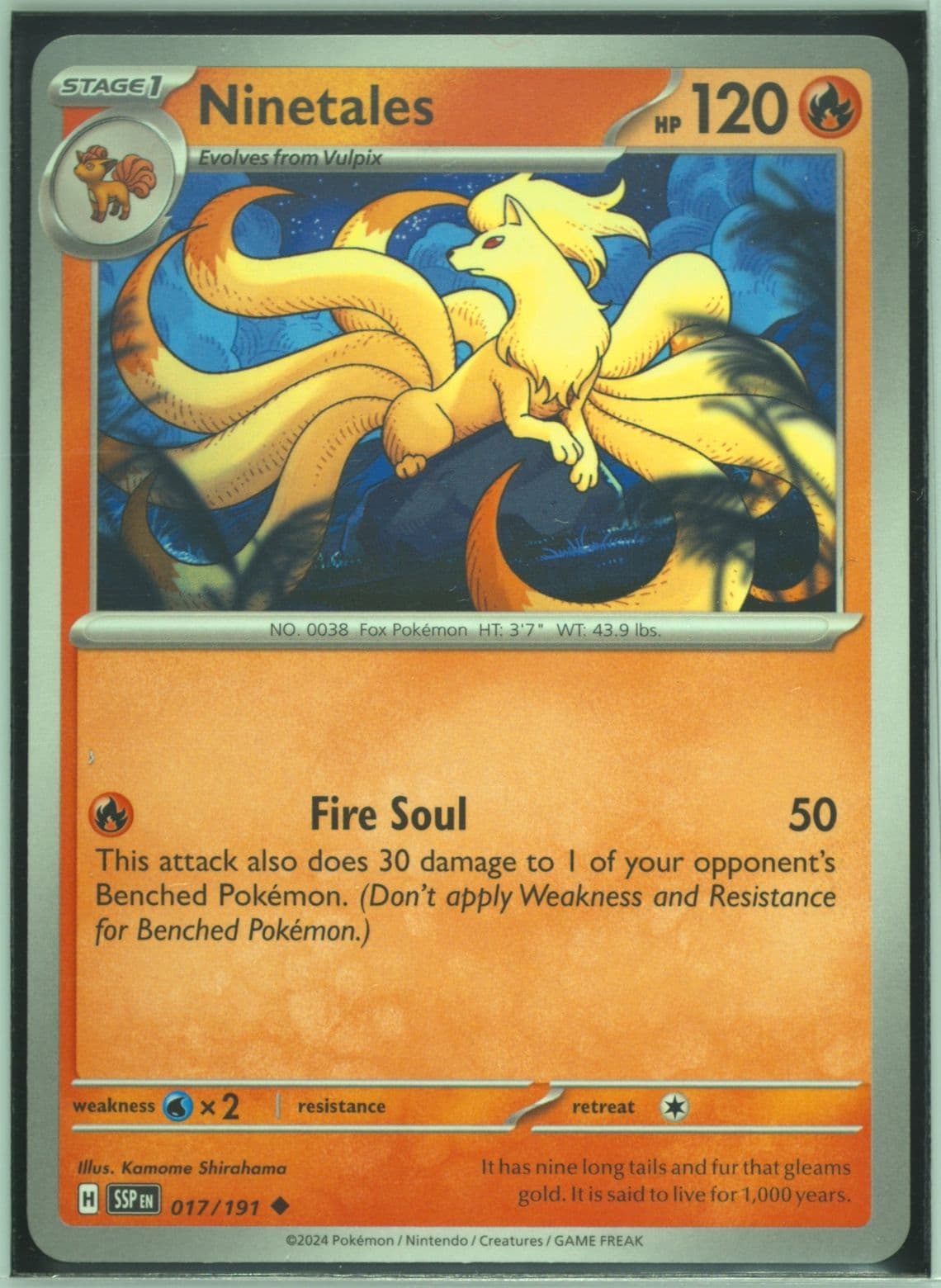 Ninetales (017) 2024 Pokemon Ssp EN-Surging Sparks