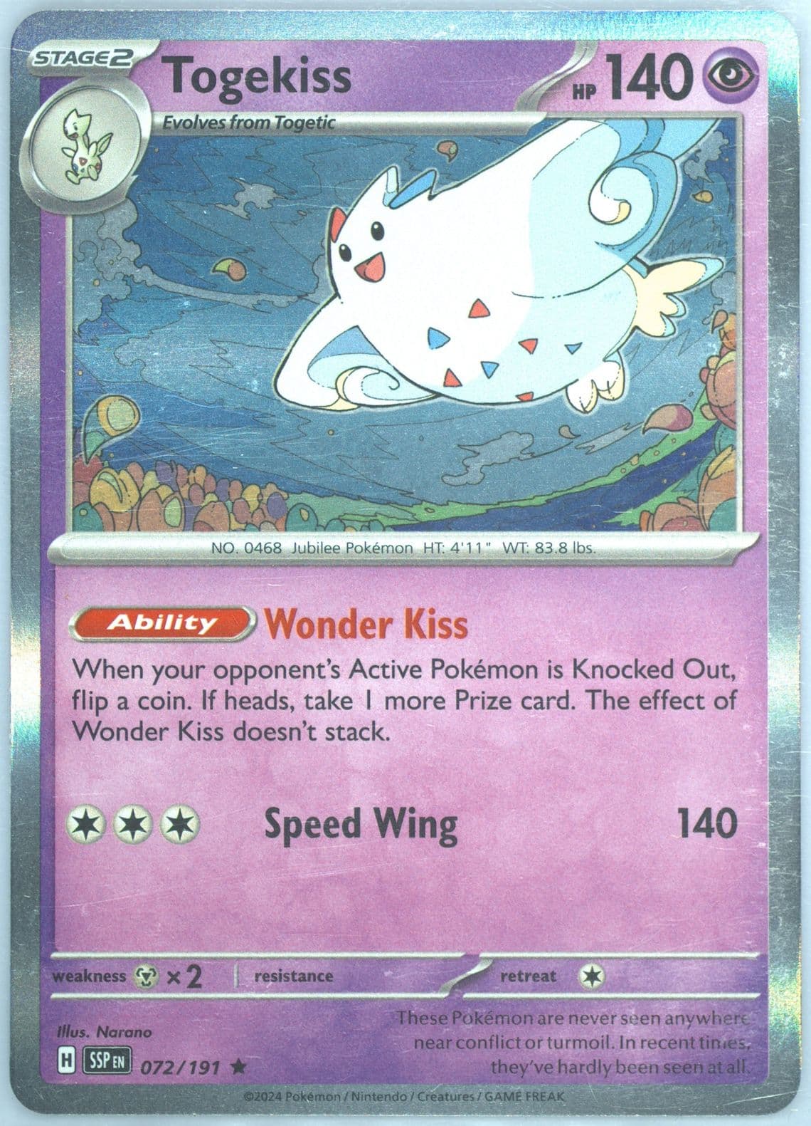 Togekiss (072) 2024 Pokemon Ssp EN-Surging Sparks