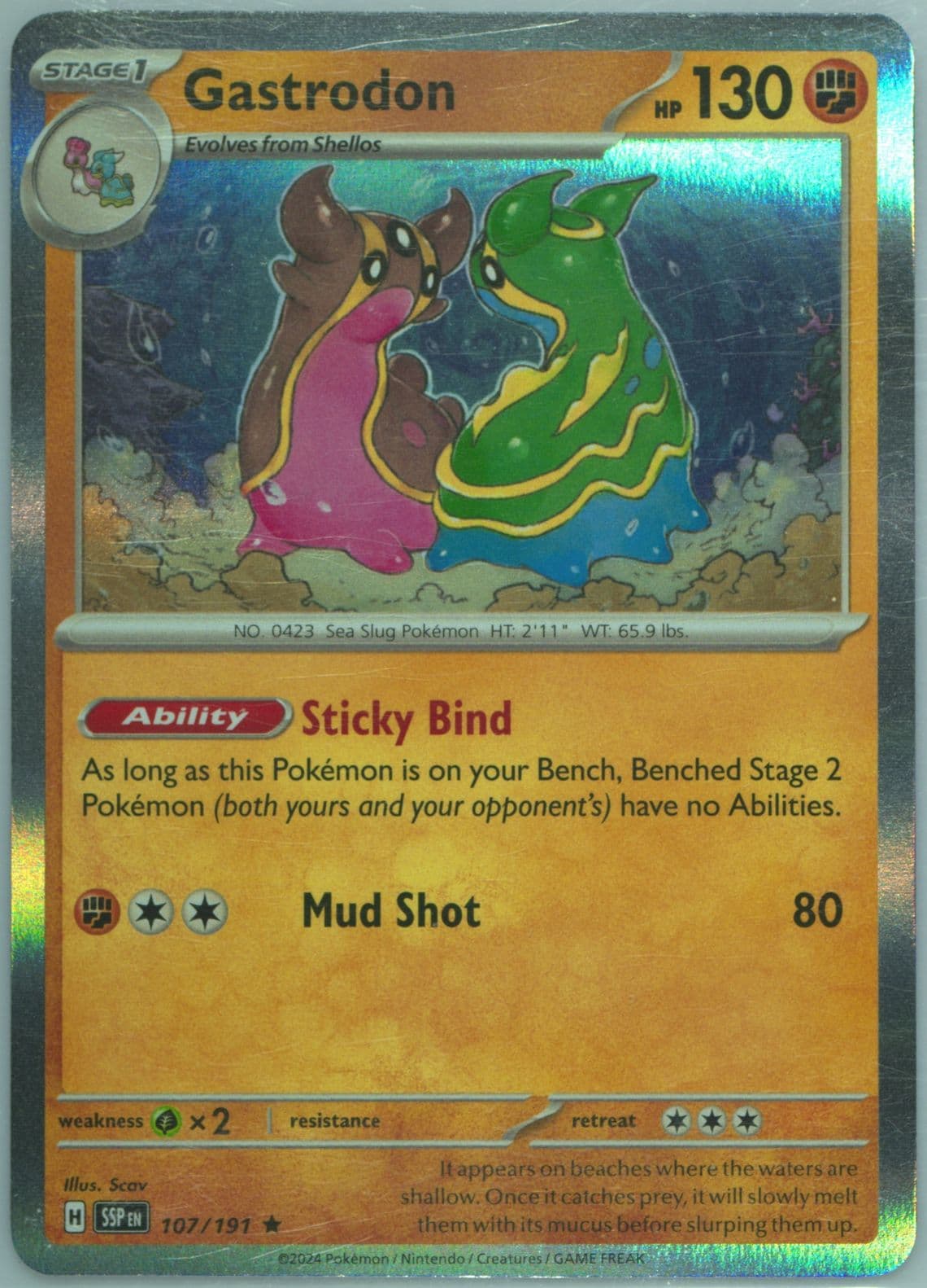 Gastrodon (107) 2024 Pokemon Ssp EN-Surging Sparks