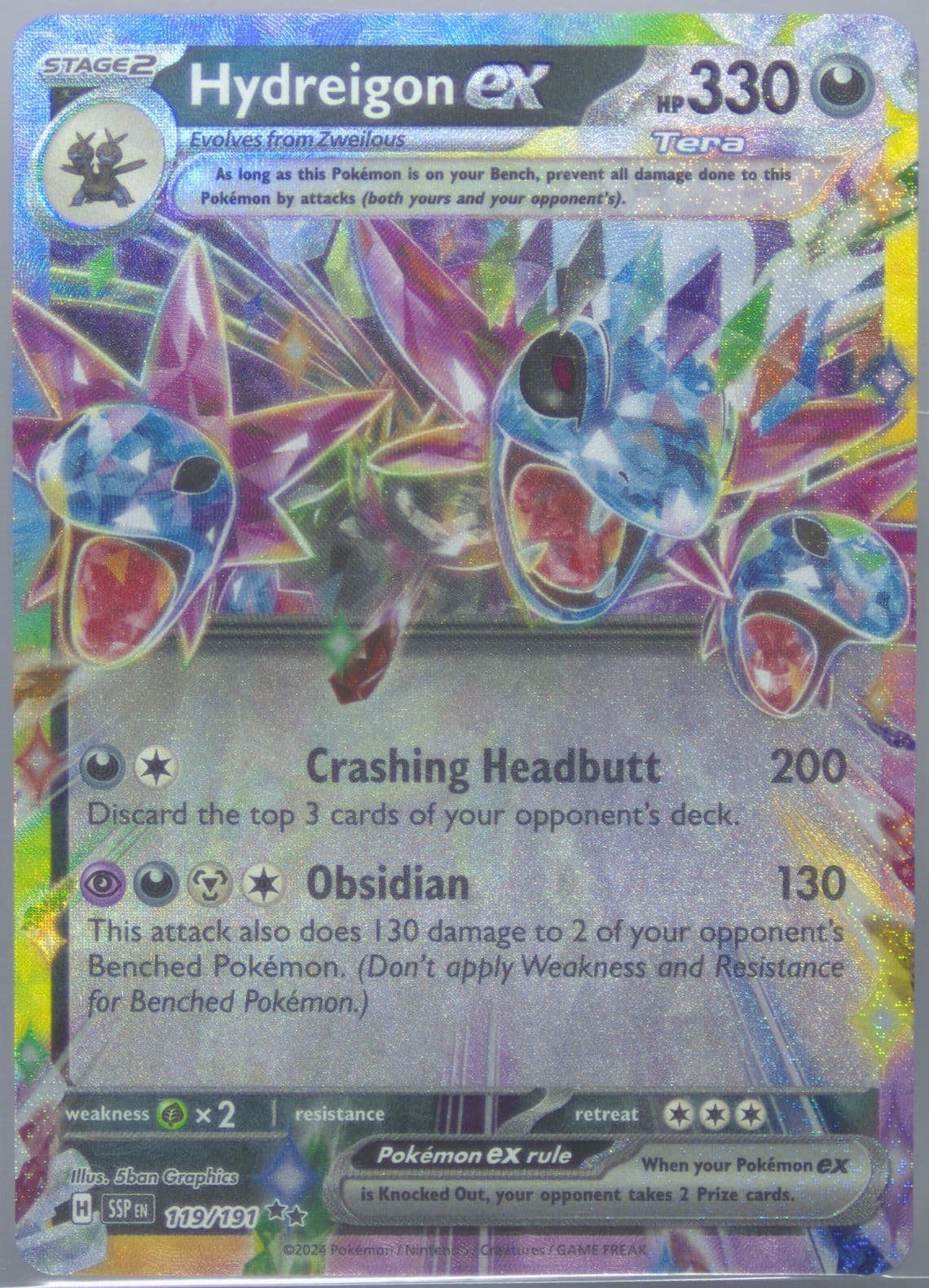 Hydreigon EX (119) 2024 Pokemon Ssp EN-Surging Sparks