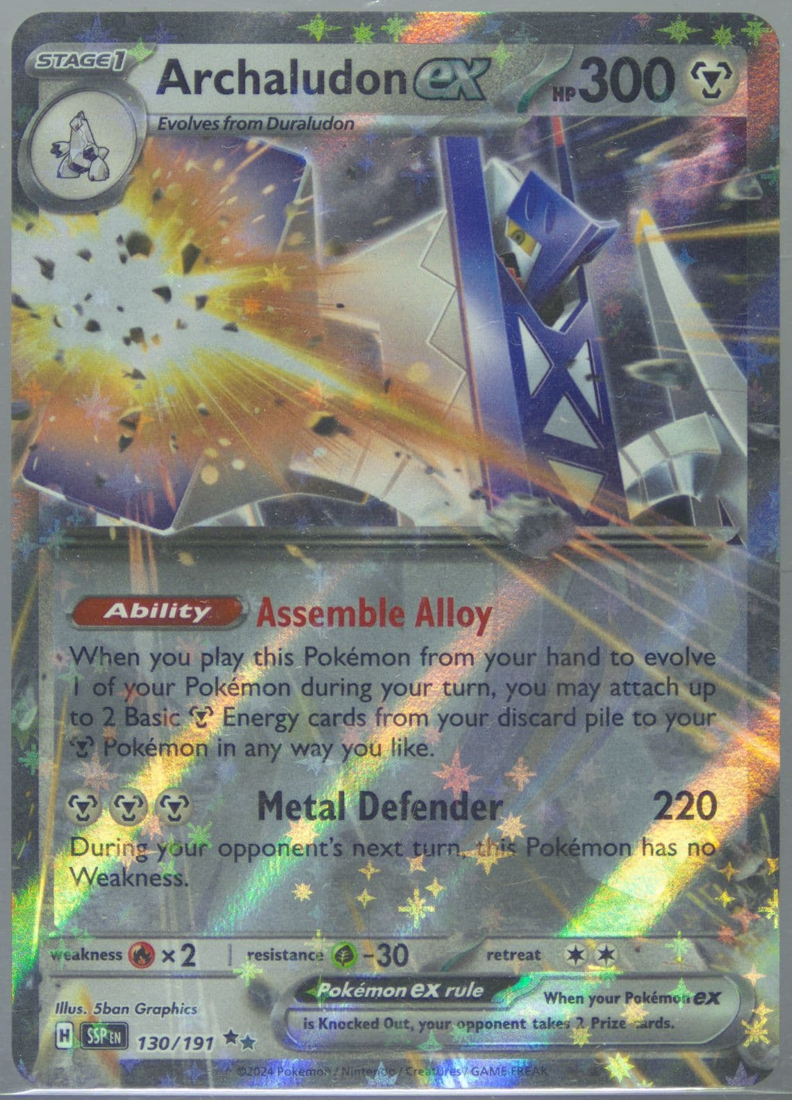 Archaludon EX (130) 2024 Pokemon Ssp EN-Surging Sparks