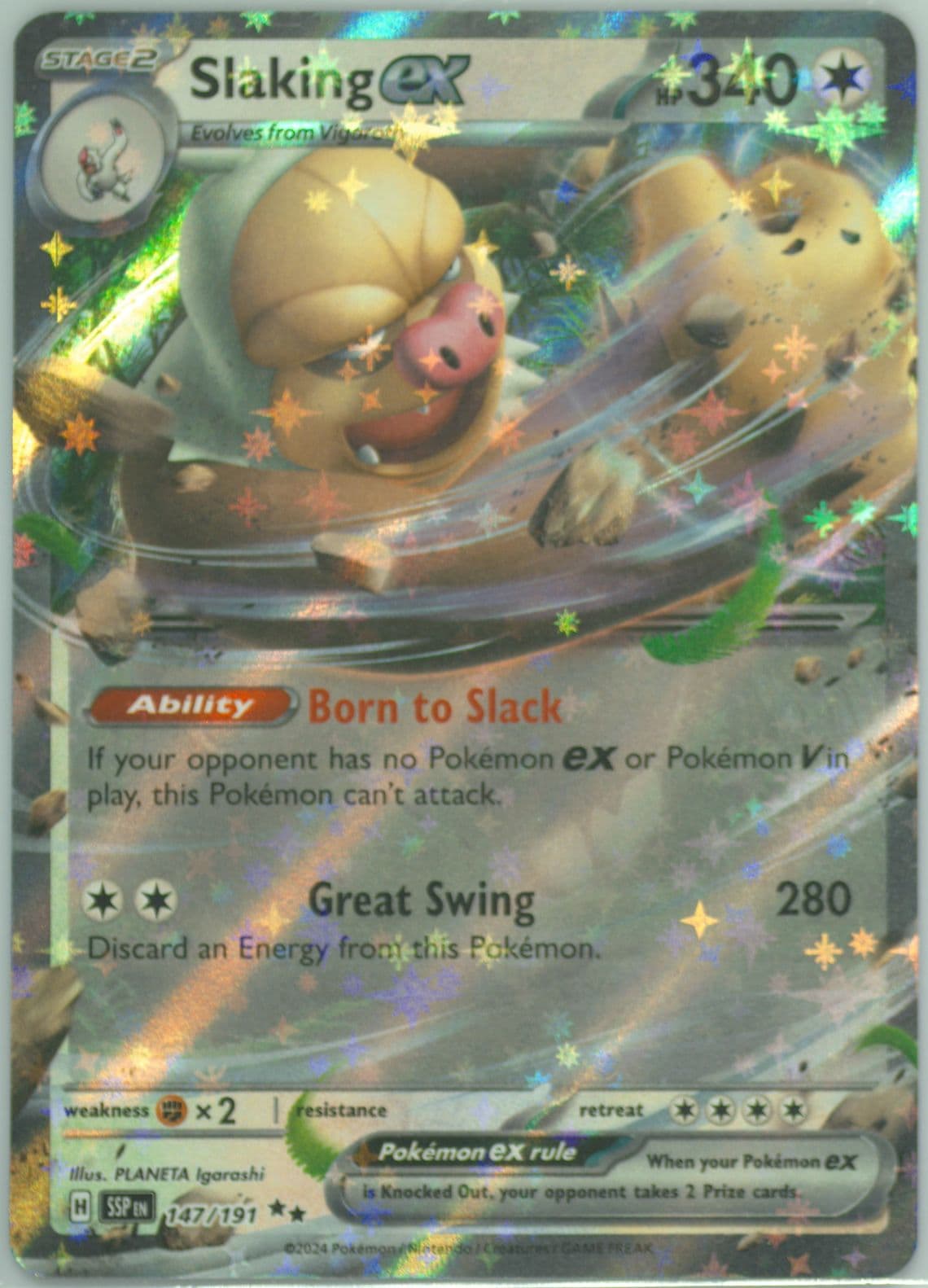 Slaking EX (147) 2024 Pokemon Ssp EN-Surging Sparks