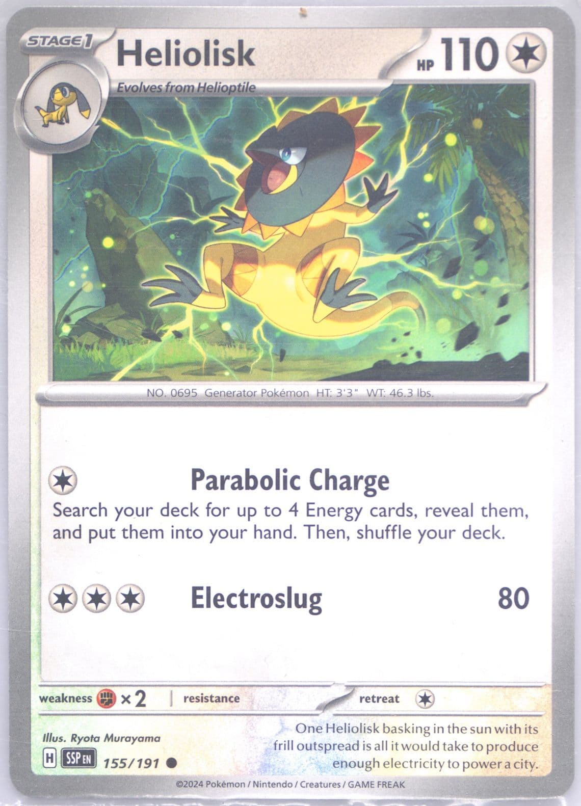 Heliolisk (155) 2024 Pokemon Ssp EN-Surging Sparks