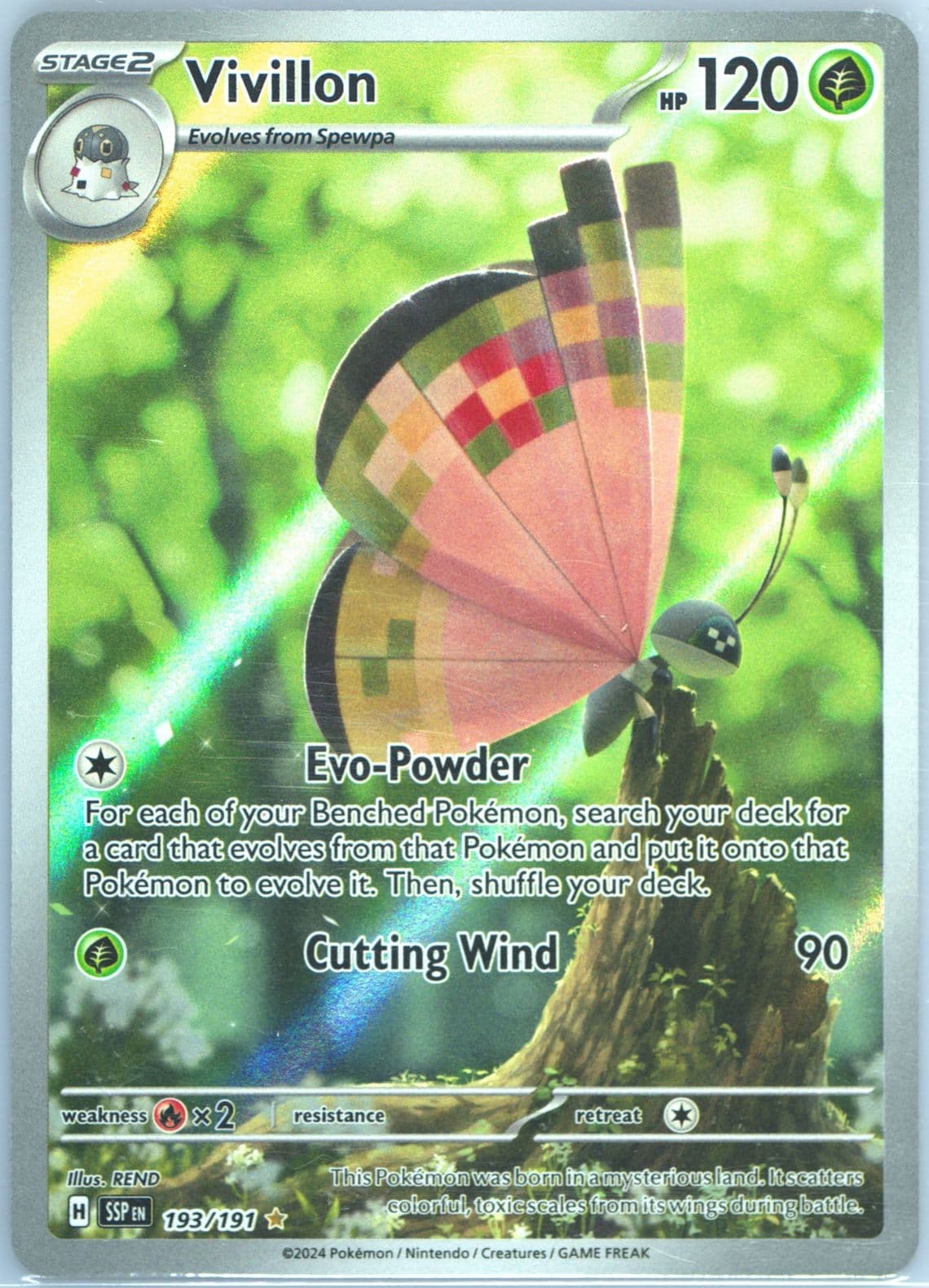 Vivillon Illustration Rare (193) 2024 Pokemon Ssp EN-Surging Sparks