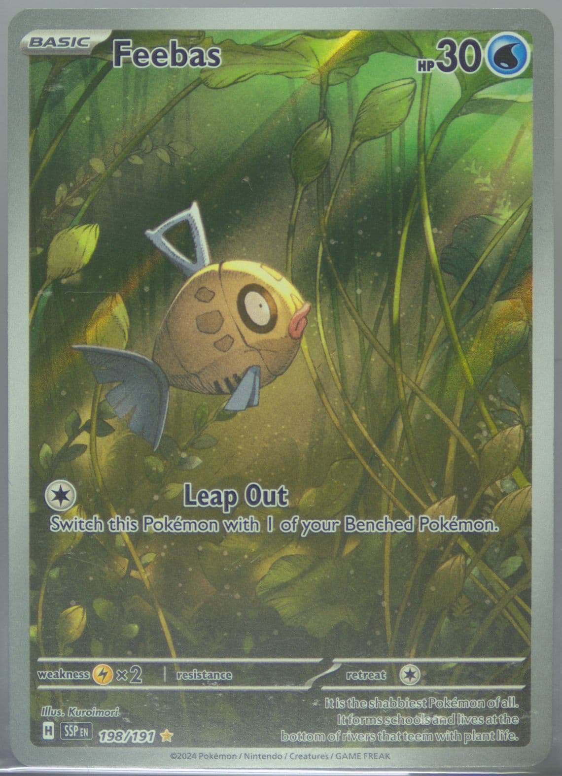 Feebas Illustration Rare (198) 2024 Pokemon Ssp EN-Surging Sparks
