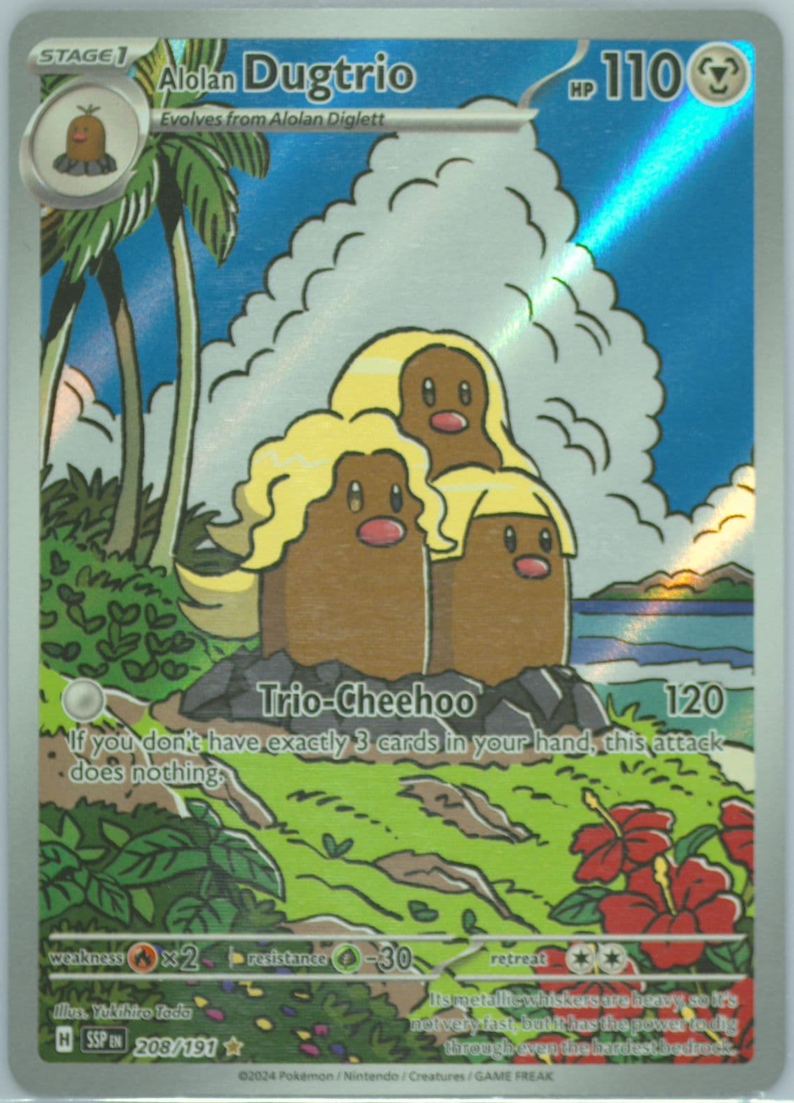 Alolan Dugtrio Illustration Rare (208) 2024 Pokemon Ssp EN-Surging Sparks