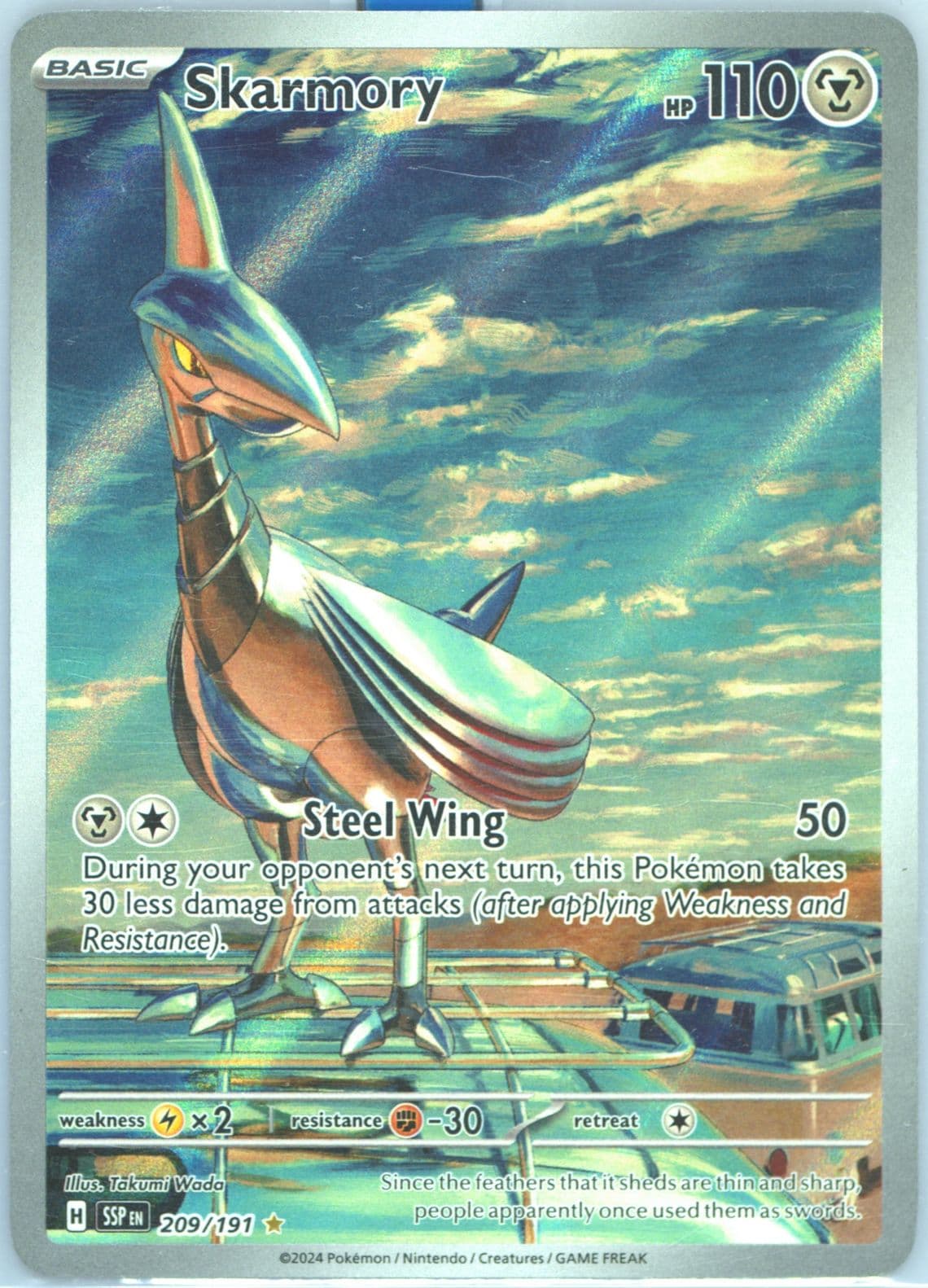 Skarmory Illustration Rare (209) 2024 Pokemon Ssp EN-Surging Sparks