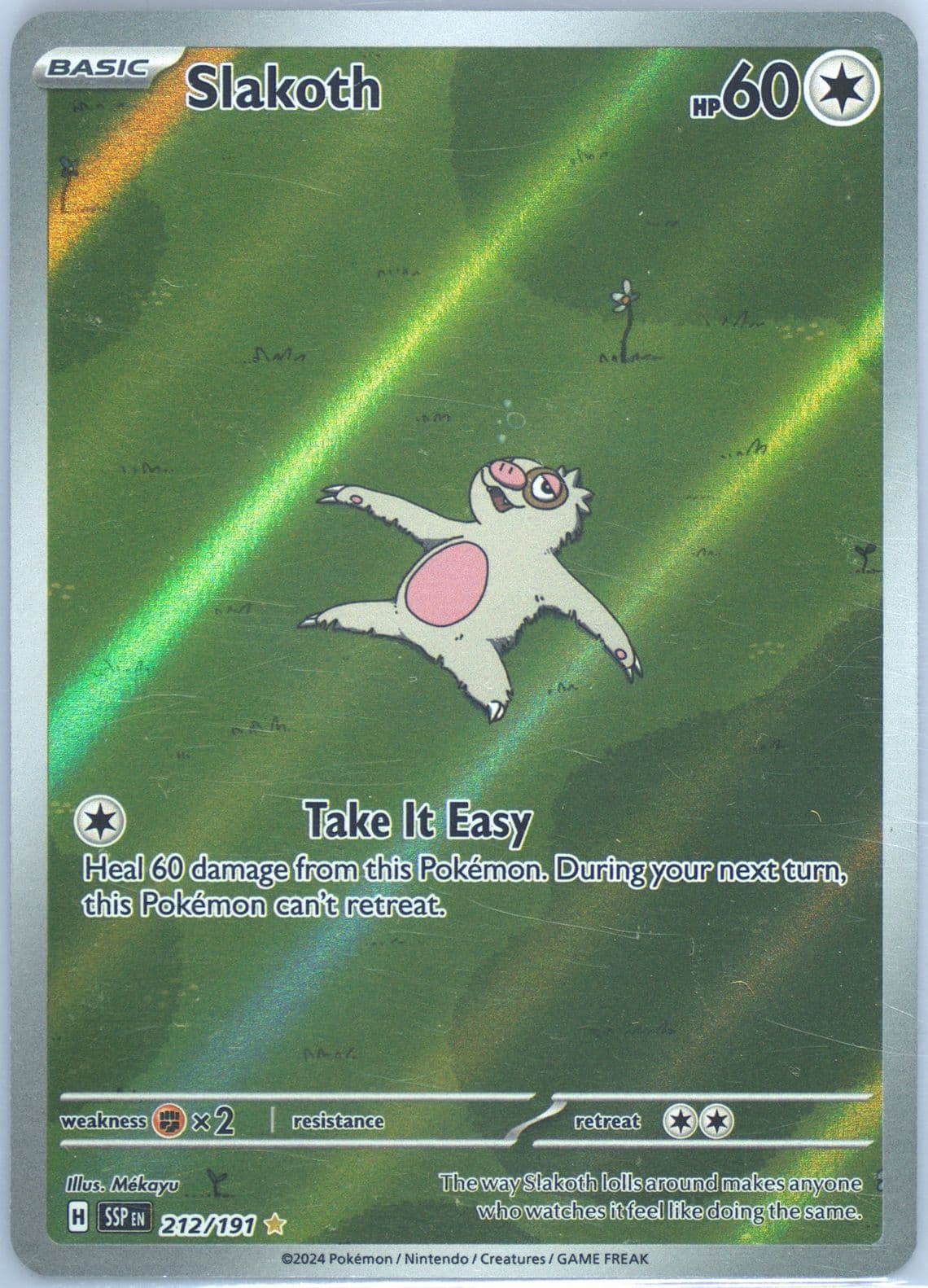 Slakoth Illustration Rare (212) 2024 Pokemon Ssp EN-Surging Sparks