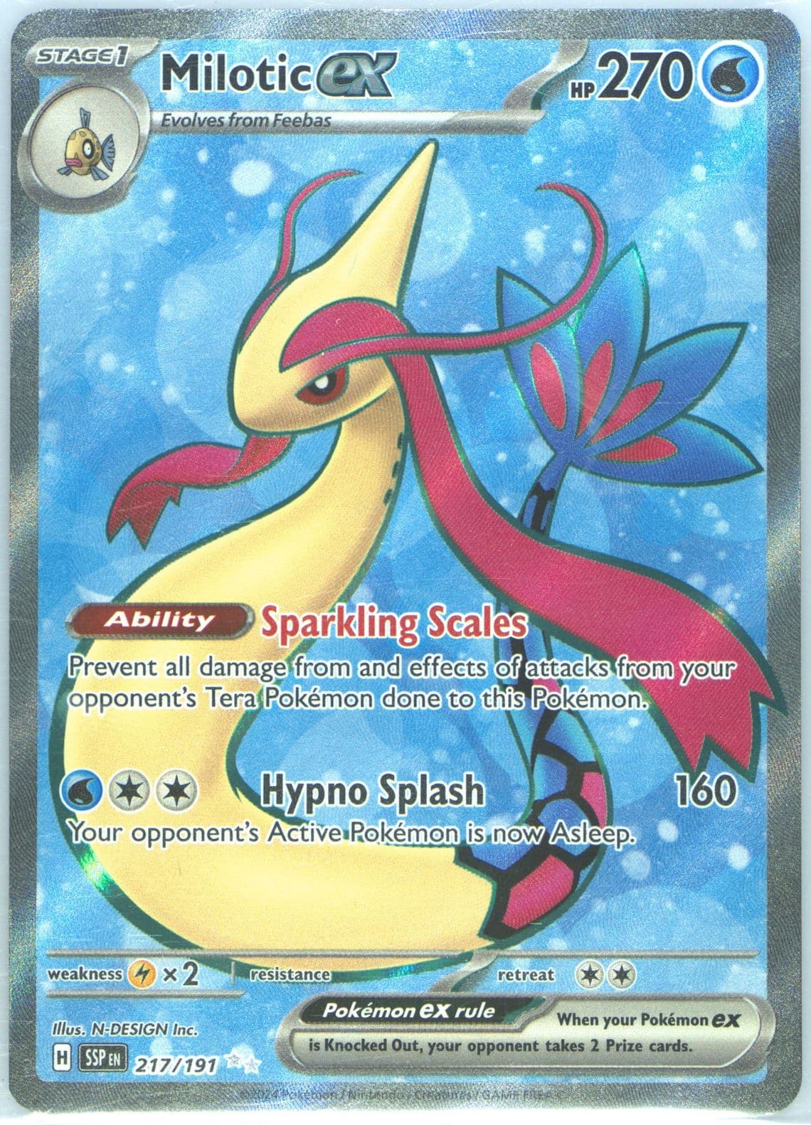 Milotic EX Ultra Rare (217) 2024 Pokemon Ssp EN-Surging Sparks