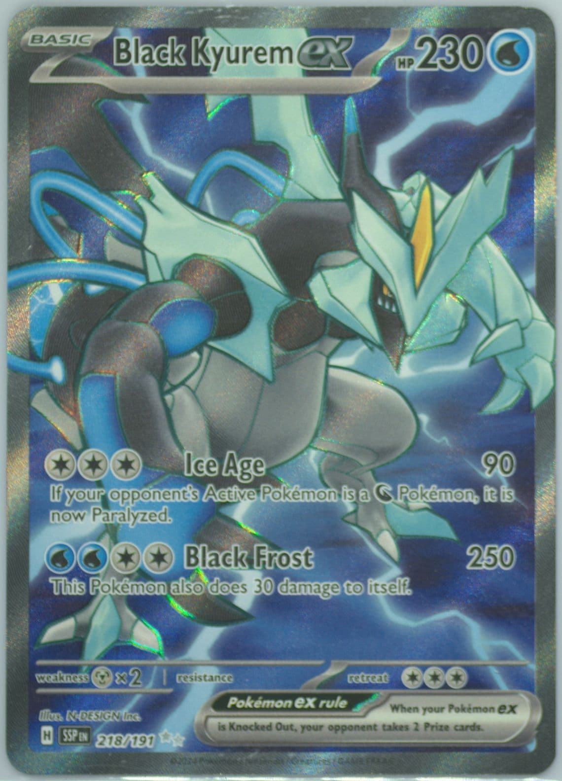 Black Kyurem EX Ultra Rare (218) 2024 Pokemon Ssp EN-Surging Sparks