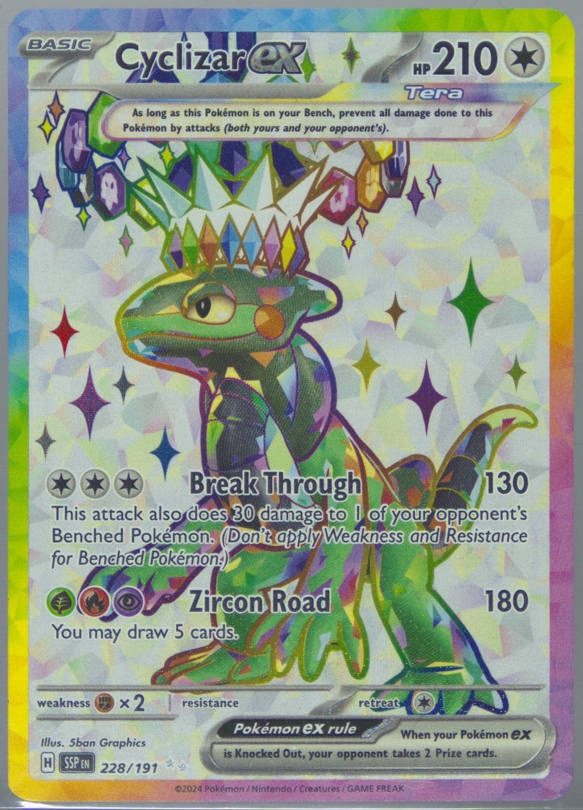 Cyclizar EX Ultra Rare (228) 2024 Pokemon Ssp EN-Surging Sparks