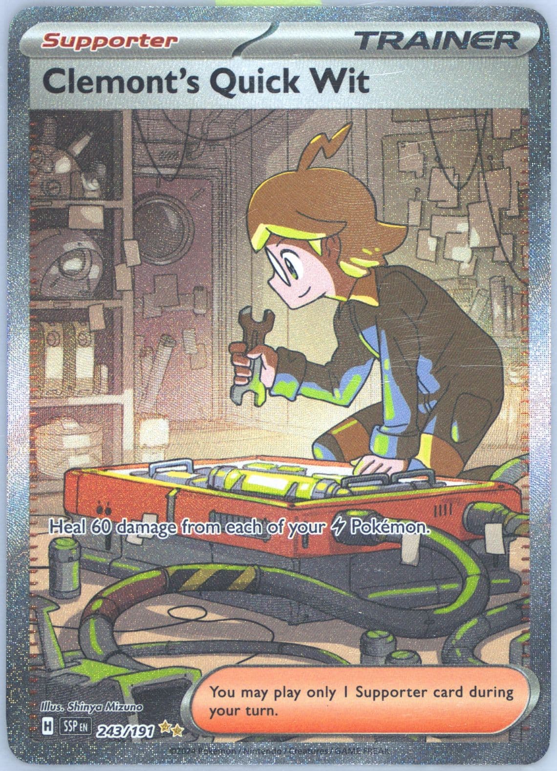 Clemont's Quick Wit Special Illustration Rare (243) 2024 Pokemon Ssp EN-Surging Sparks