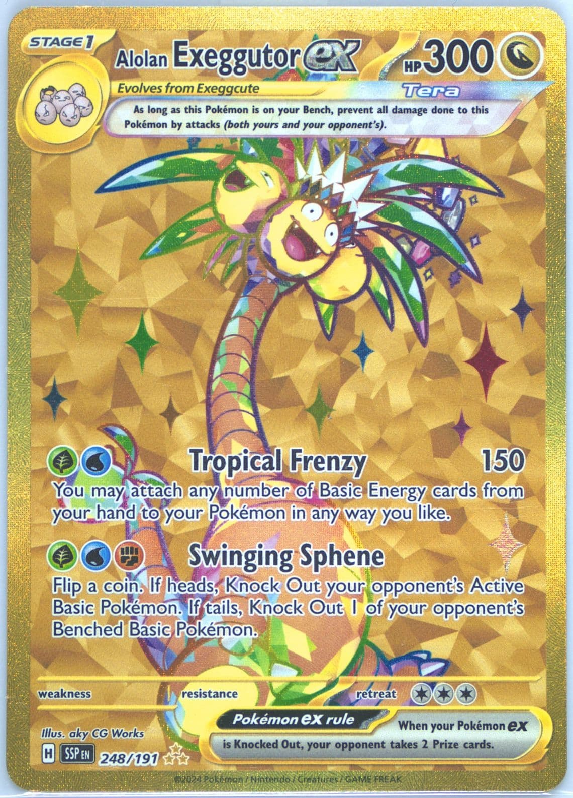Alolan Exeggutor EX Hyper Rare (248) 2024 Pokemon Ssp EN-Surging Sparks